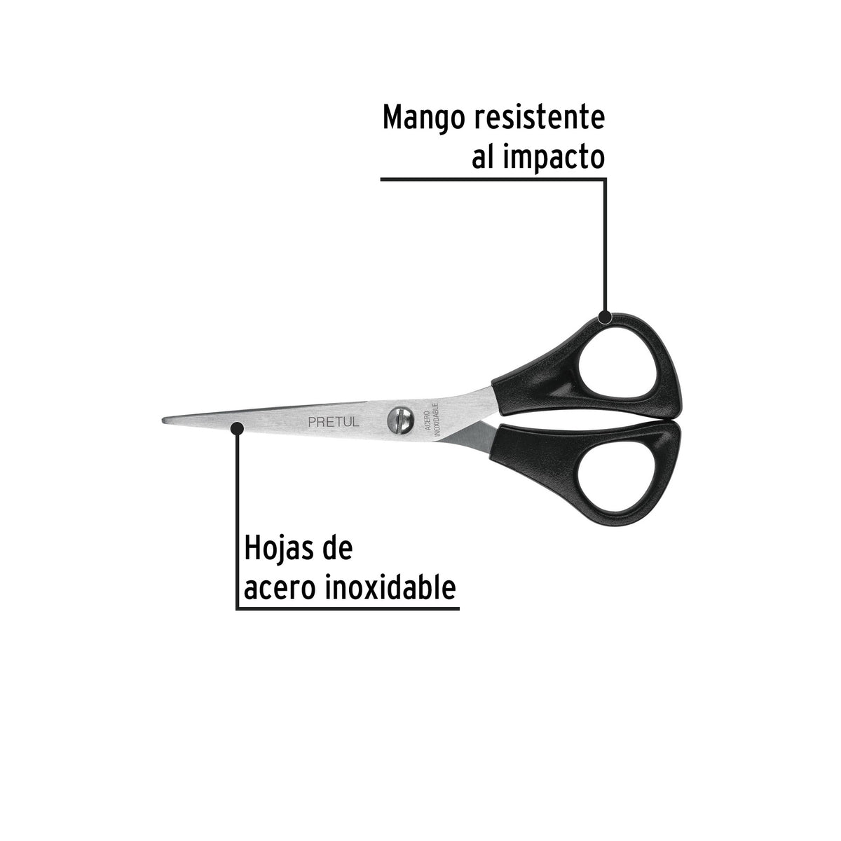 Tijera para casa y oficina 6", pretul