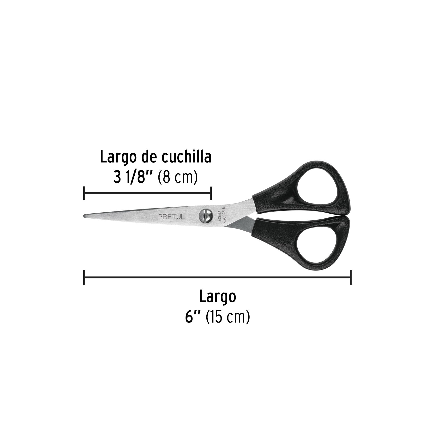 Tijera para casa y oficina 6", pretul