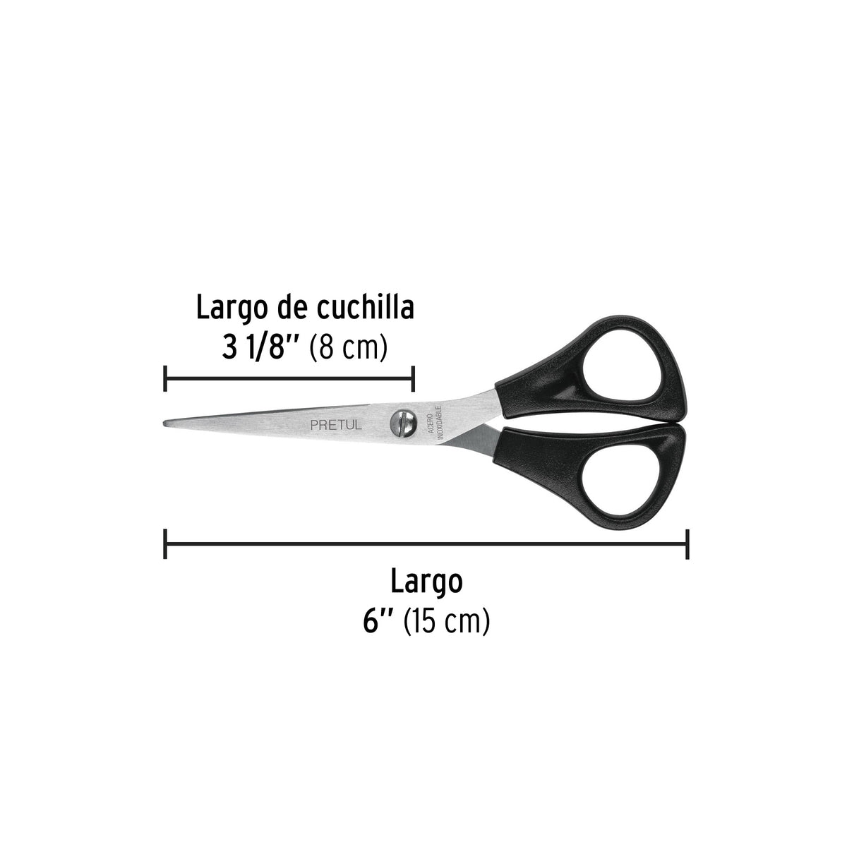 Tijera para casa y oficina 6", pretul