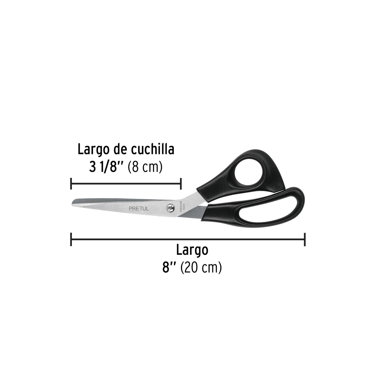 Tijera para casa y oficina 8", pretul