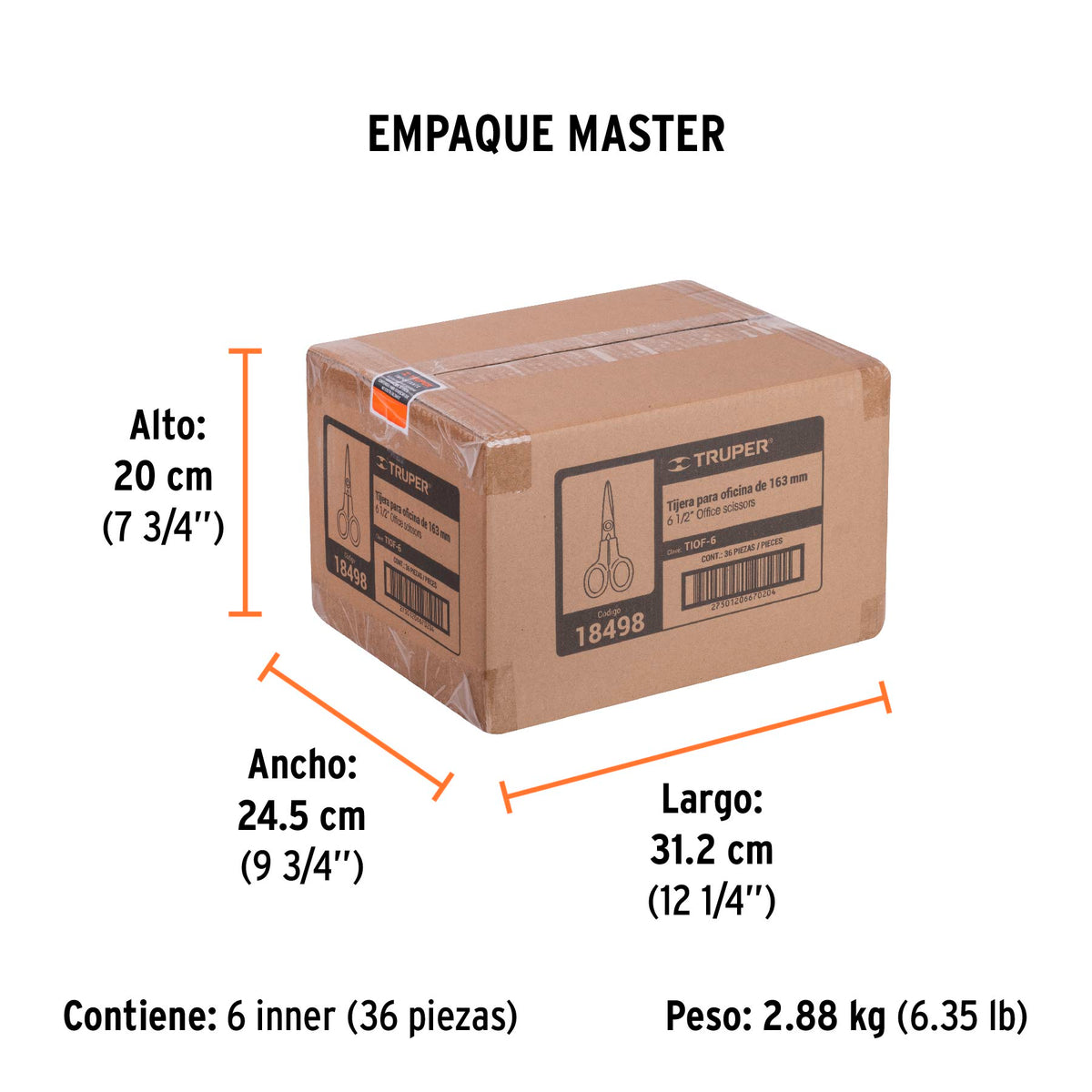 Tijera para oficina 6-1/2", de acero inoxidable