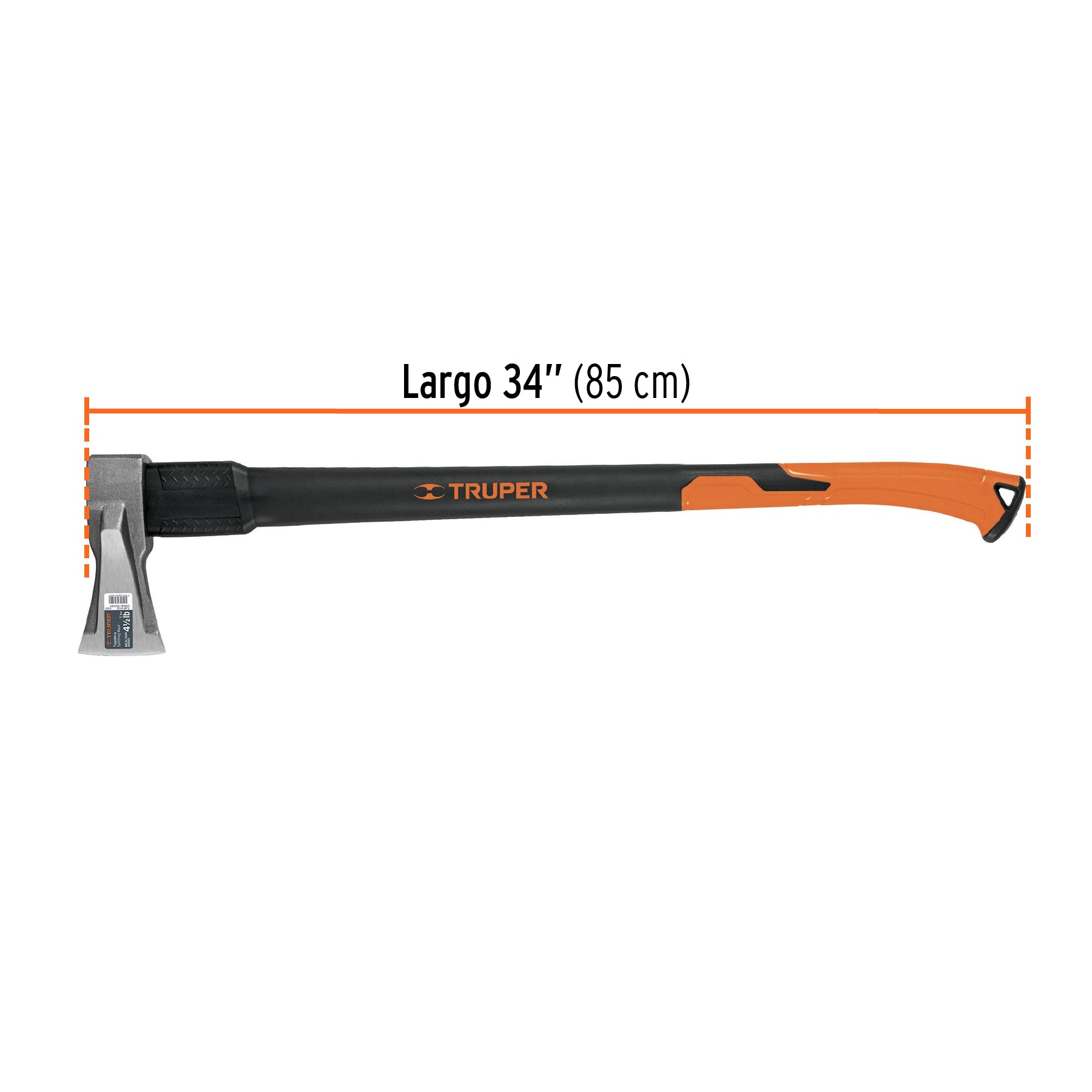 Hacha para rajar madera 4.5 lb, mango fibra de vidrio 34'