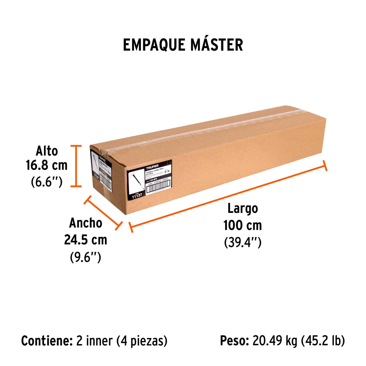 Tajadera 8 lb mango de fibra de vidrio