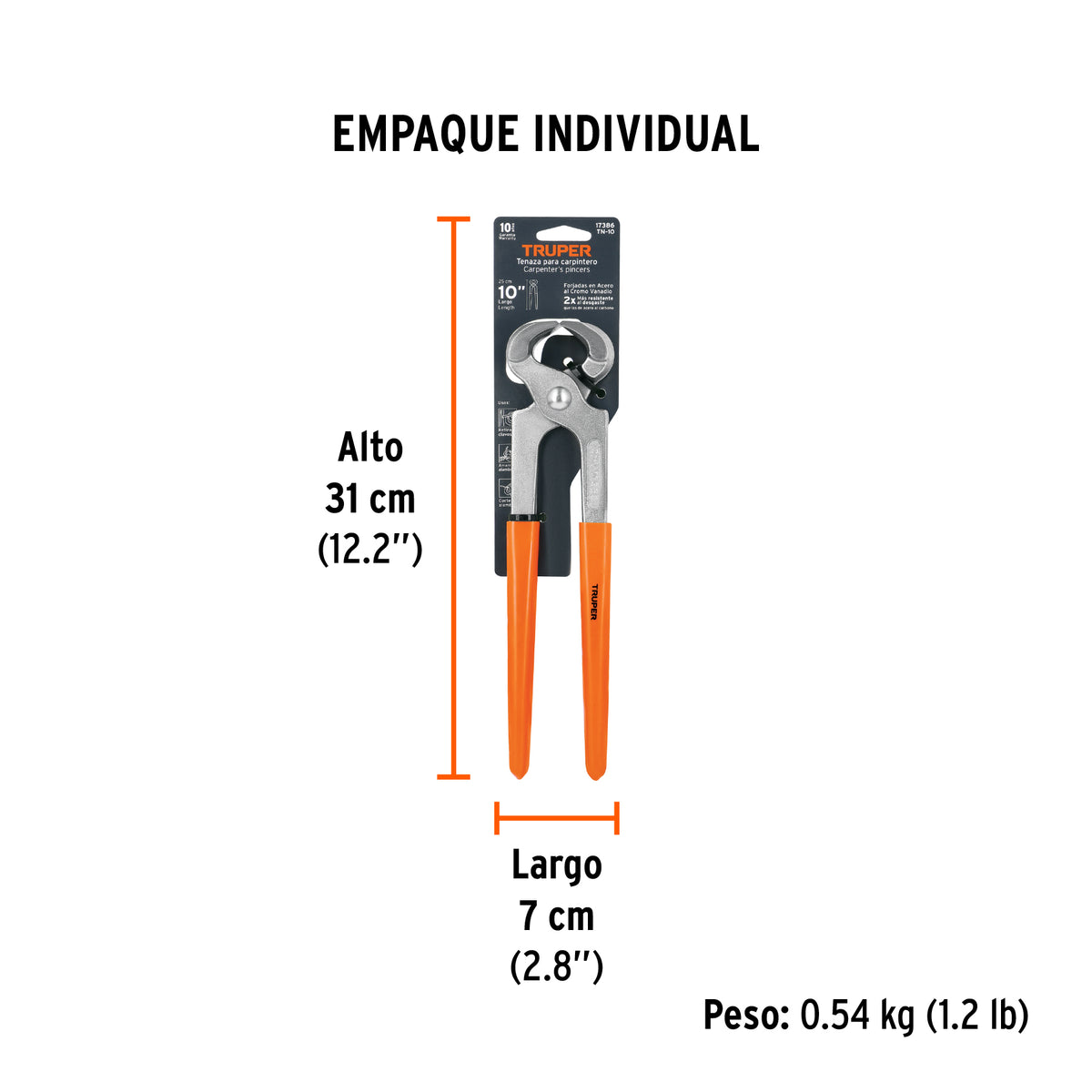 Tenaza para carpintero 10"