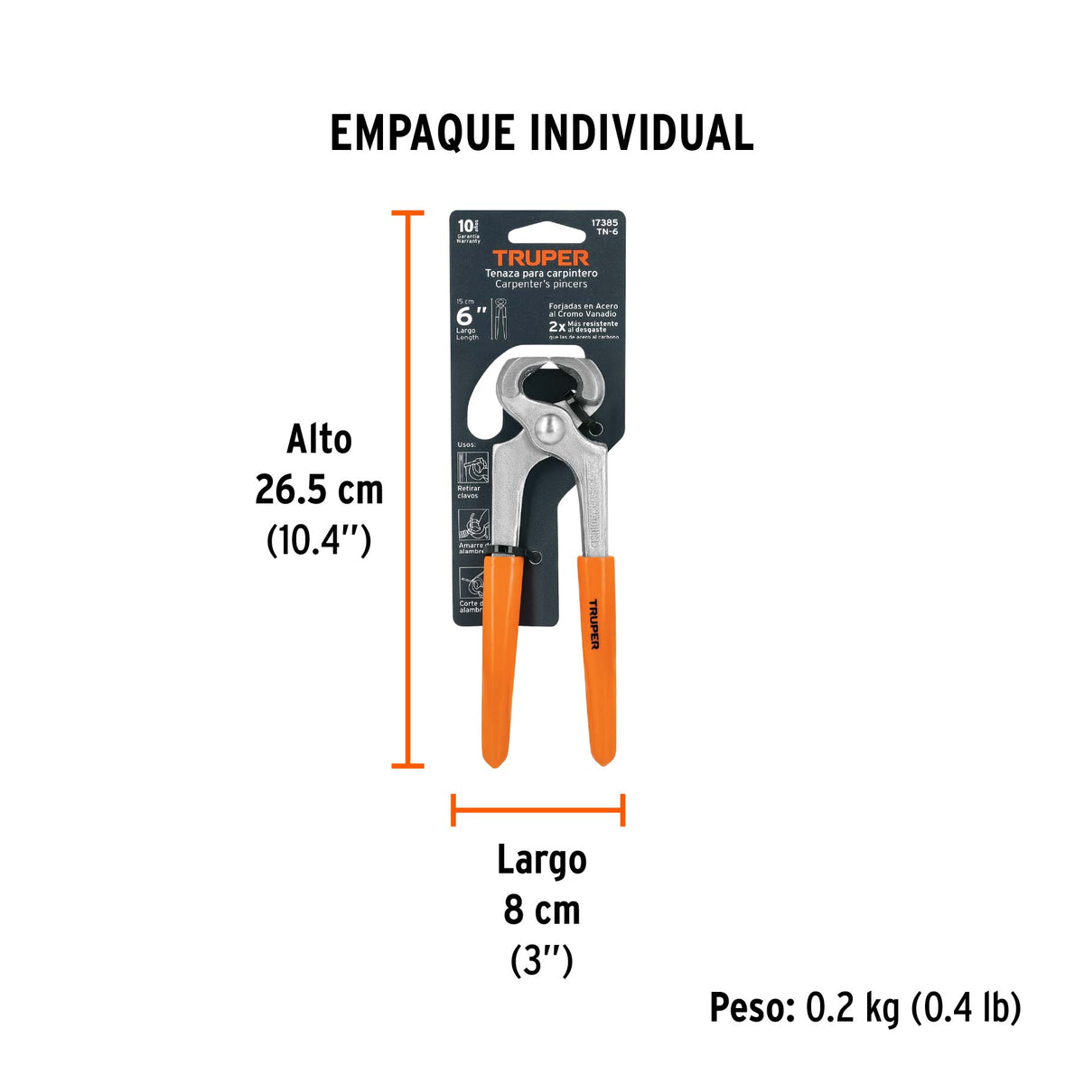 Tenaza para carpintero 6"