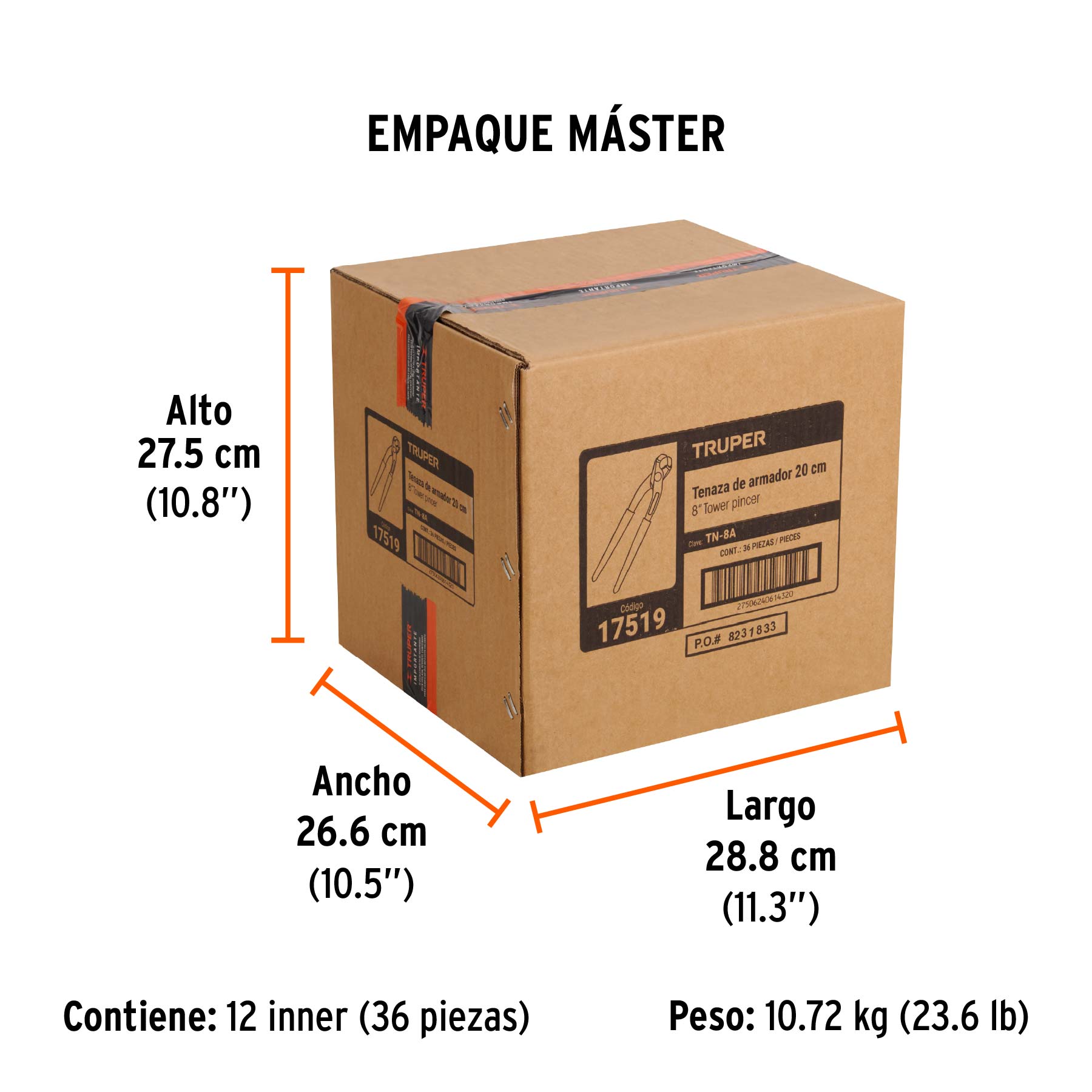 Tenaza de armador 8"