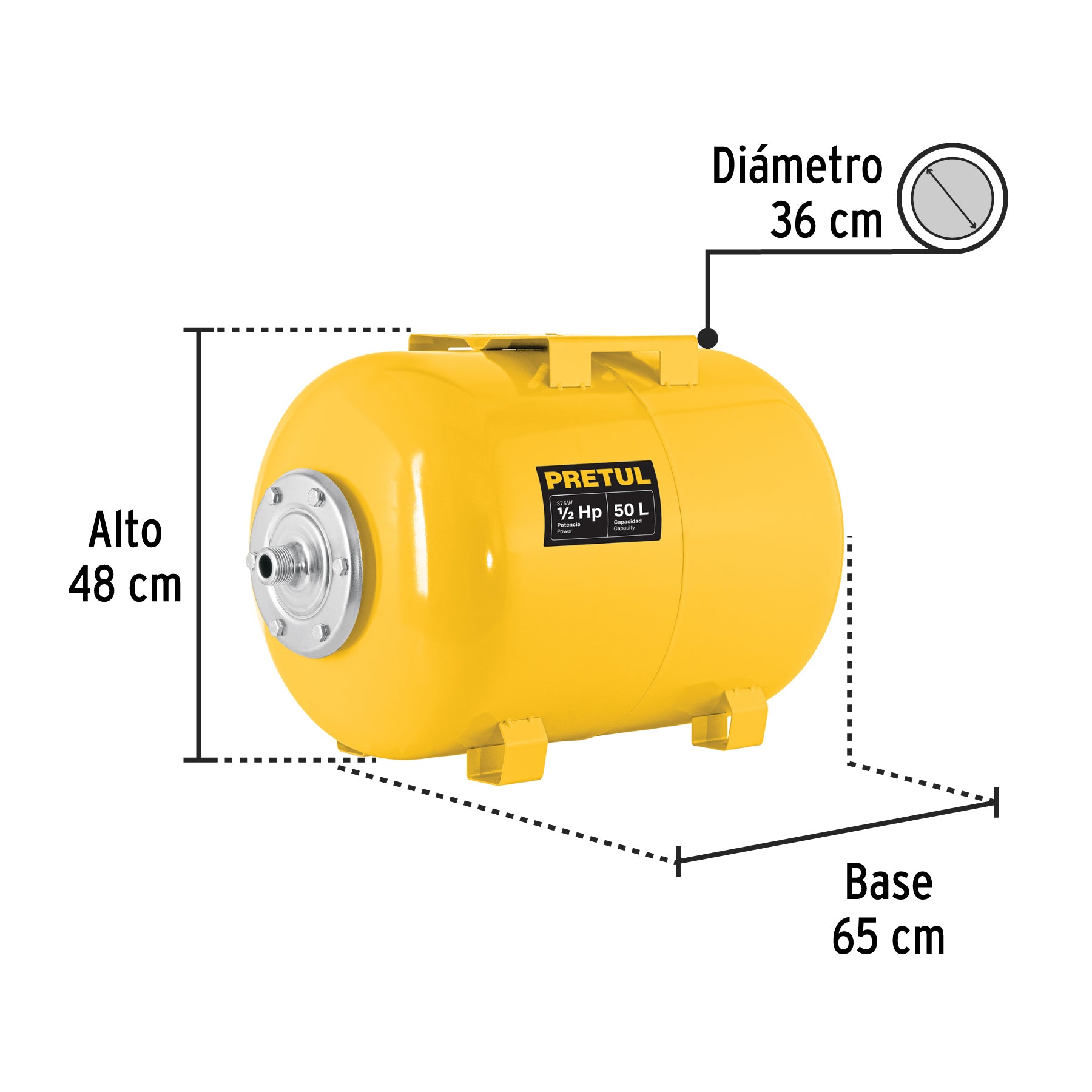Tanque para bomba hidroneumática HIDR-1/2X50, Pretul