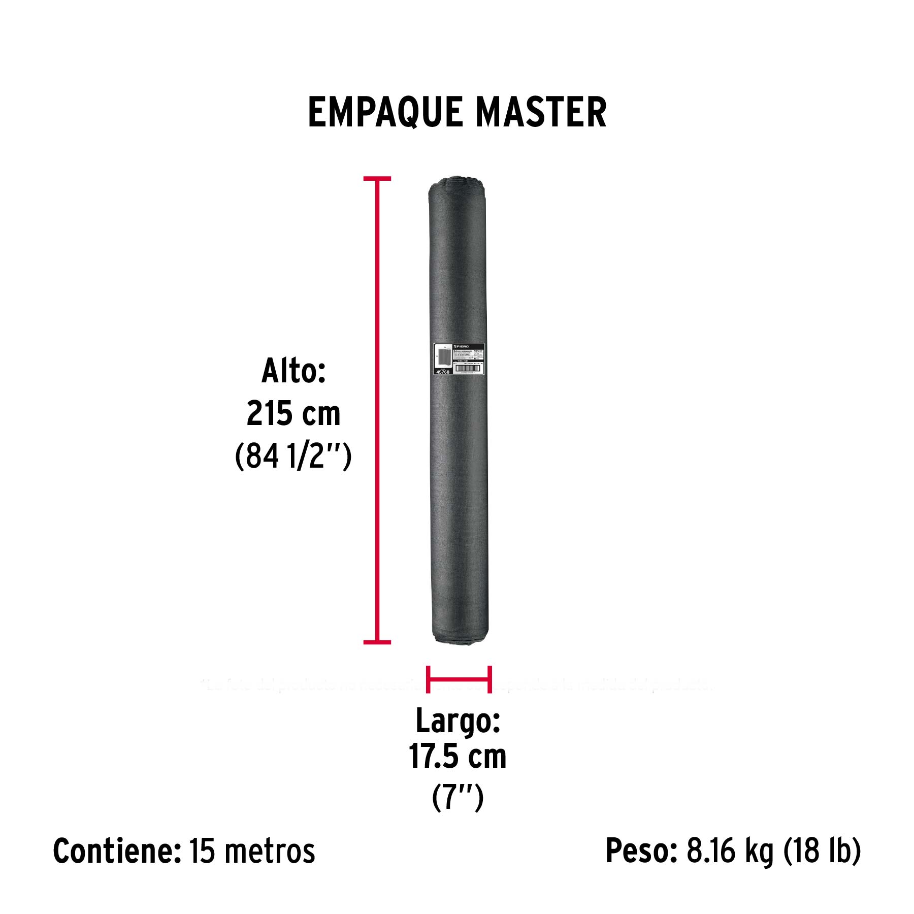 Rollo de malla sombra raschel 90% de 15m x 4m, negro, FIERO