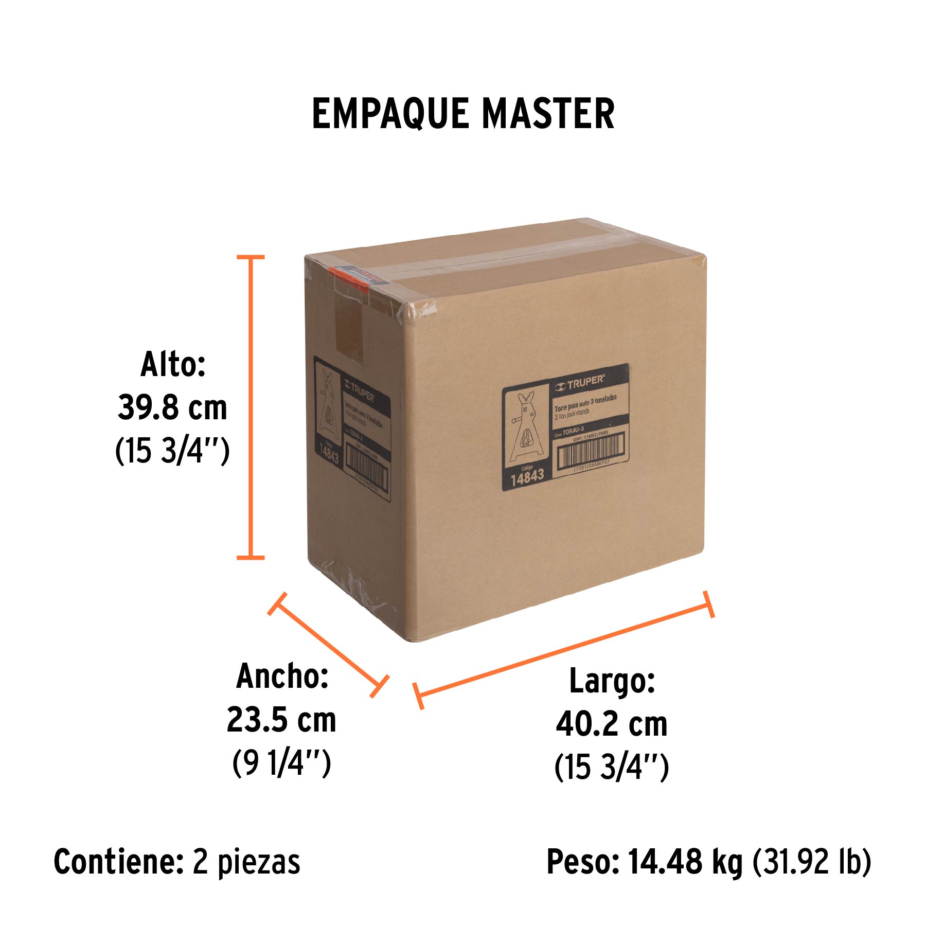 Torre para auto, 3 toneladas, 2 piezas