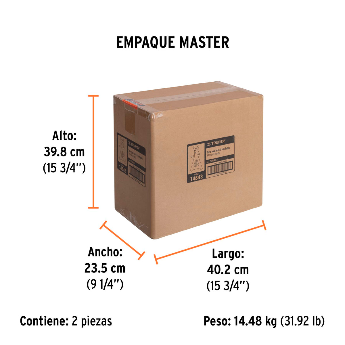 Torre para auto, 3 toneladas, 2 piezas