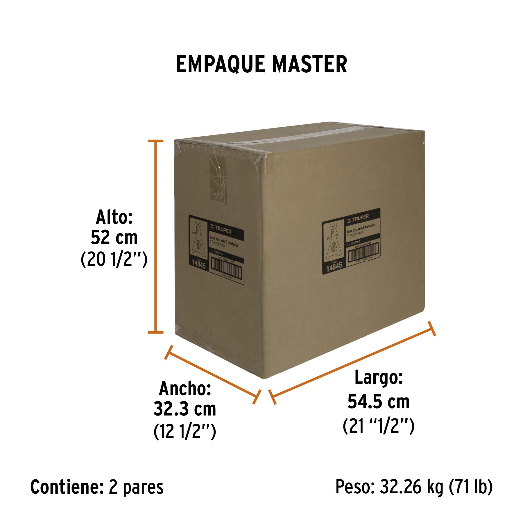 Torre para auto, 6 toneladas, 2 piezas
