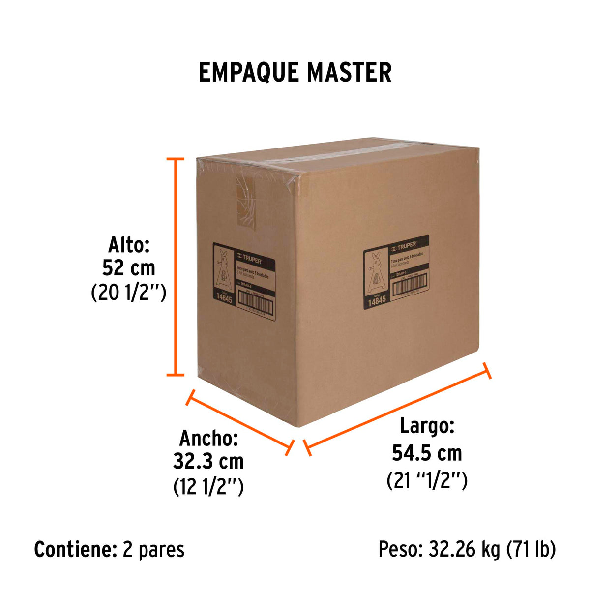 Torre para auto, 6 toneladas, 2 piezas