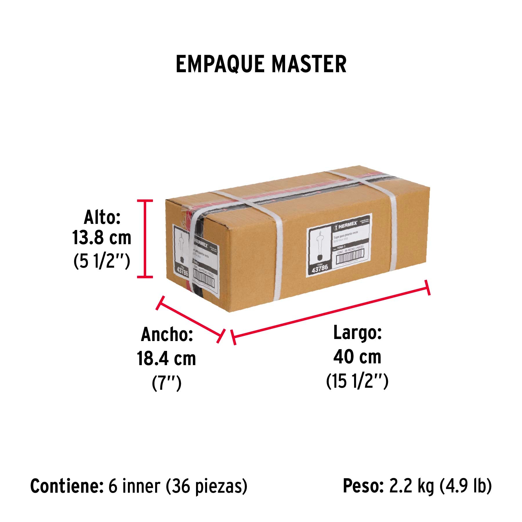 Tope recto de latón