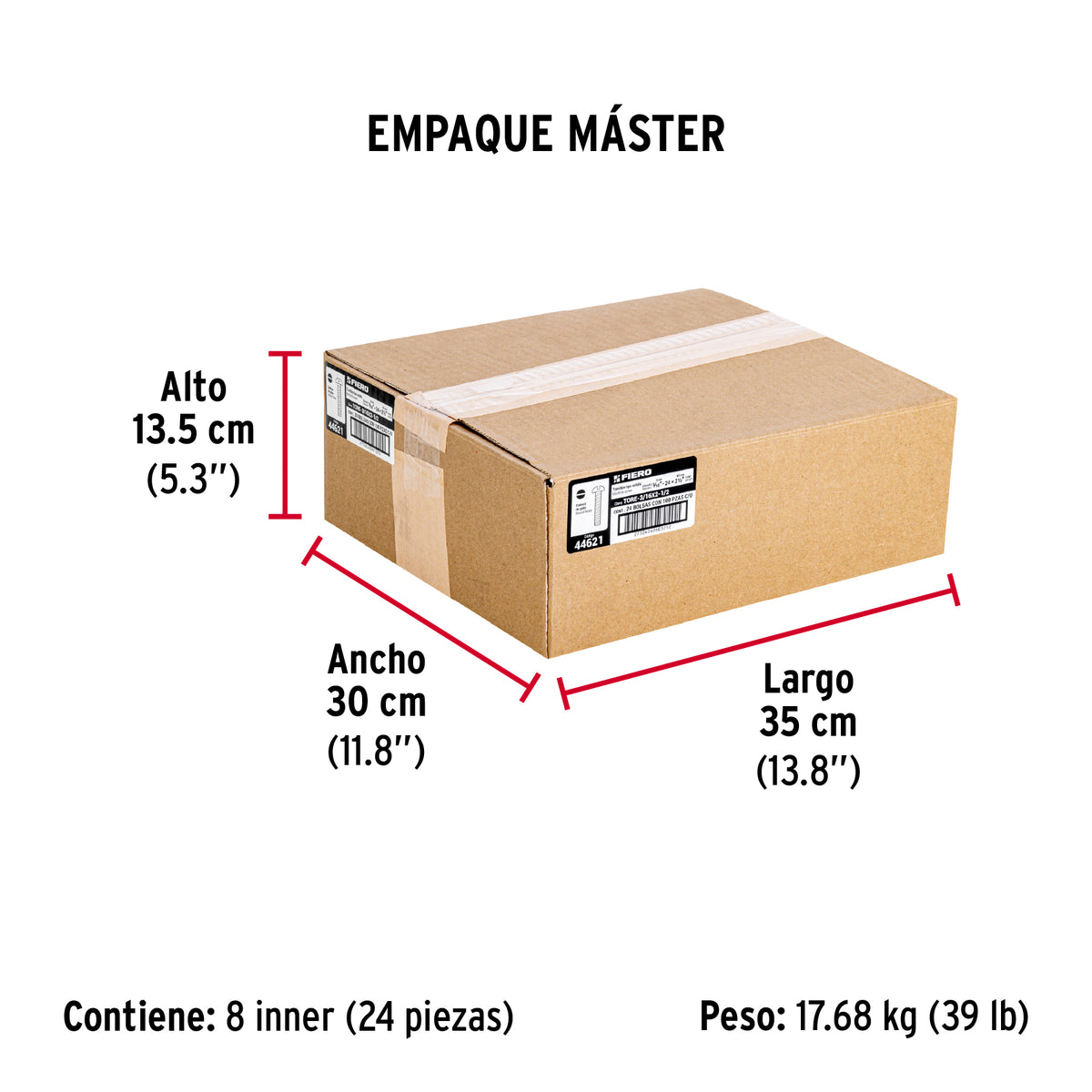 Tornillo acero galvanizado tipo estufa 3/16x2 1/2",100 pzas