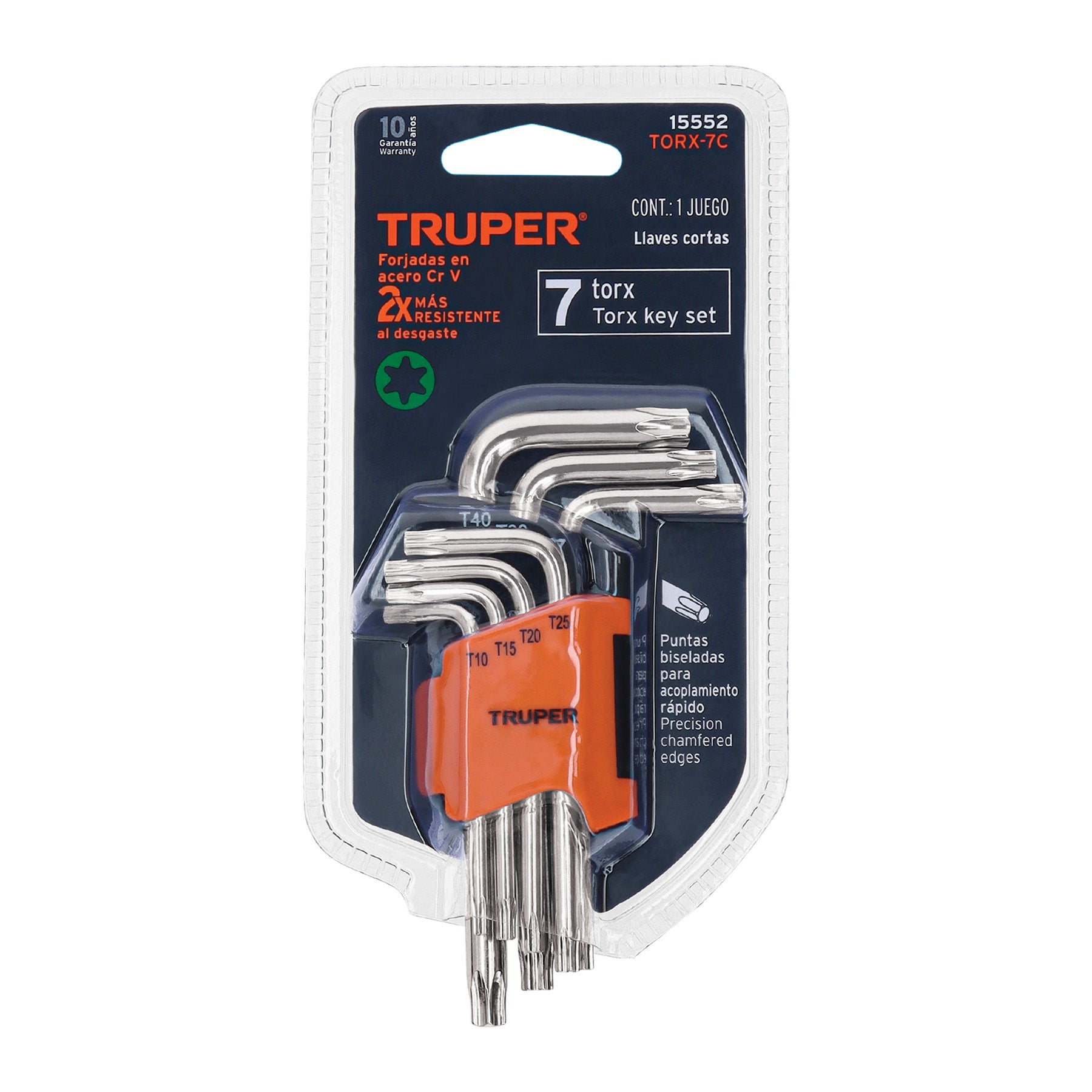 Juego de llaves torx, 7 piezas con organizador
