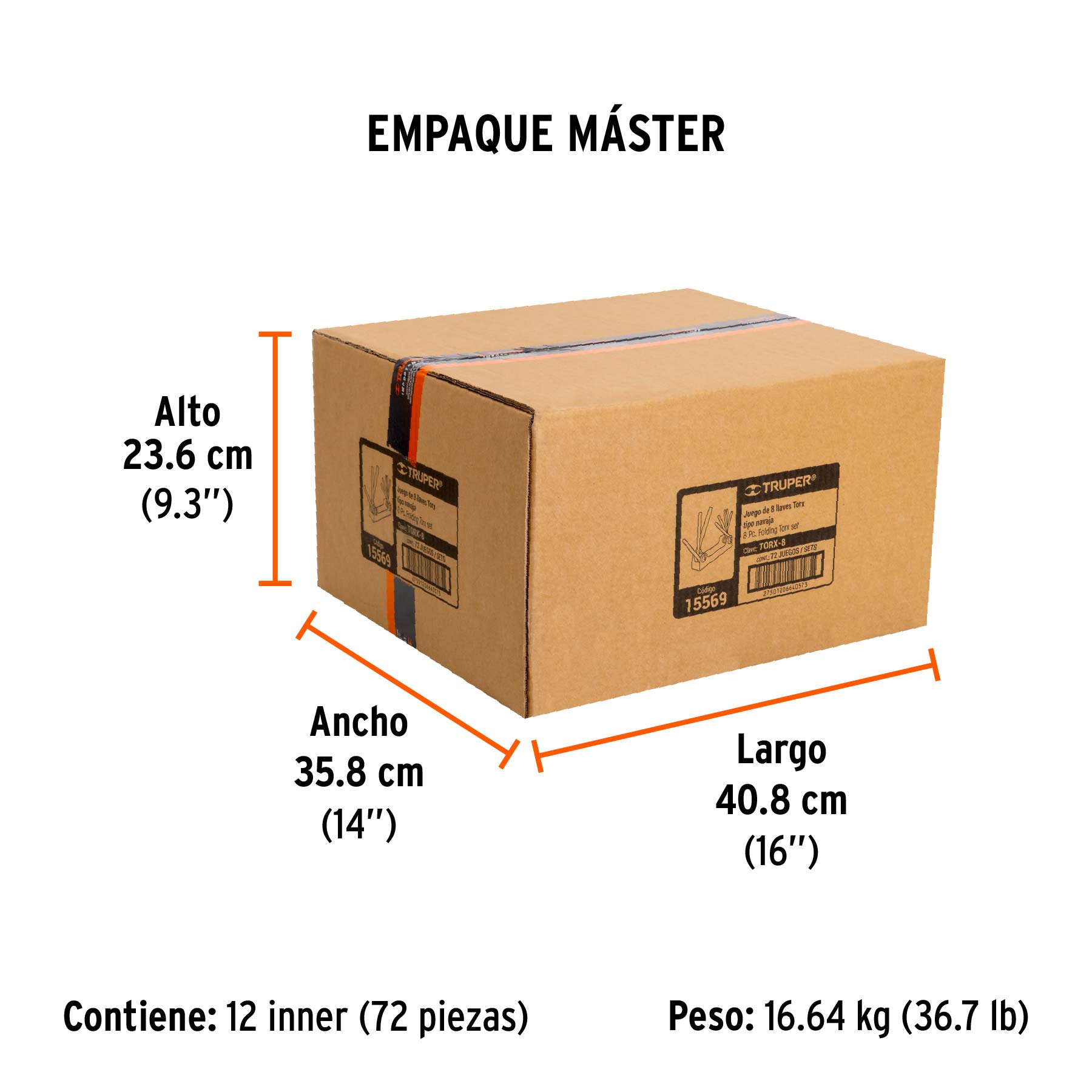 Juego de llaves Torx, 8 piezas, tipo navaja, cuerpo lámina