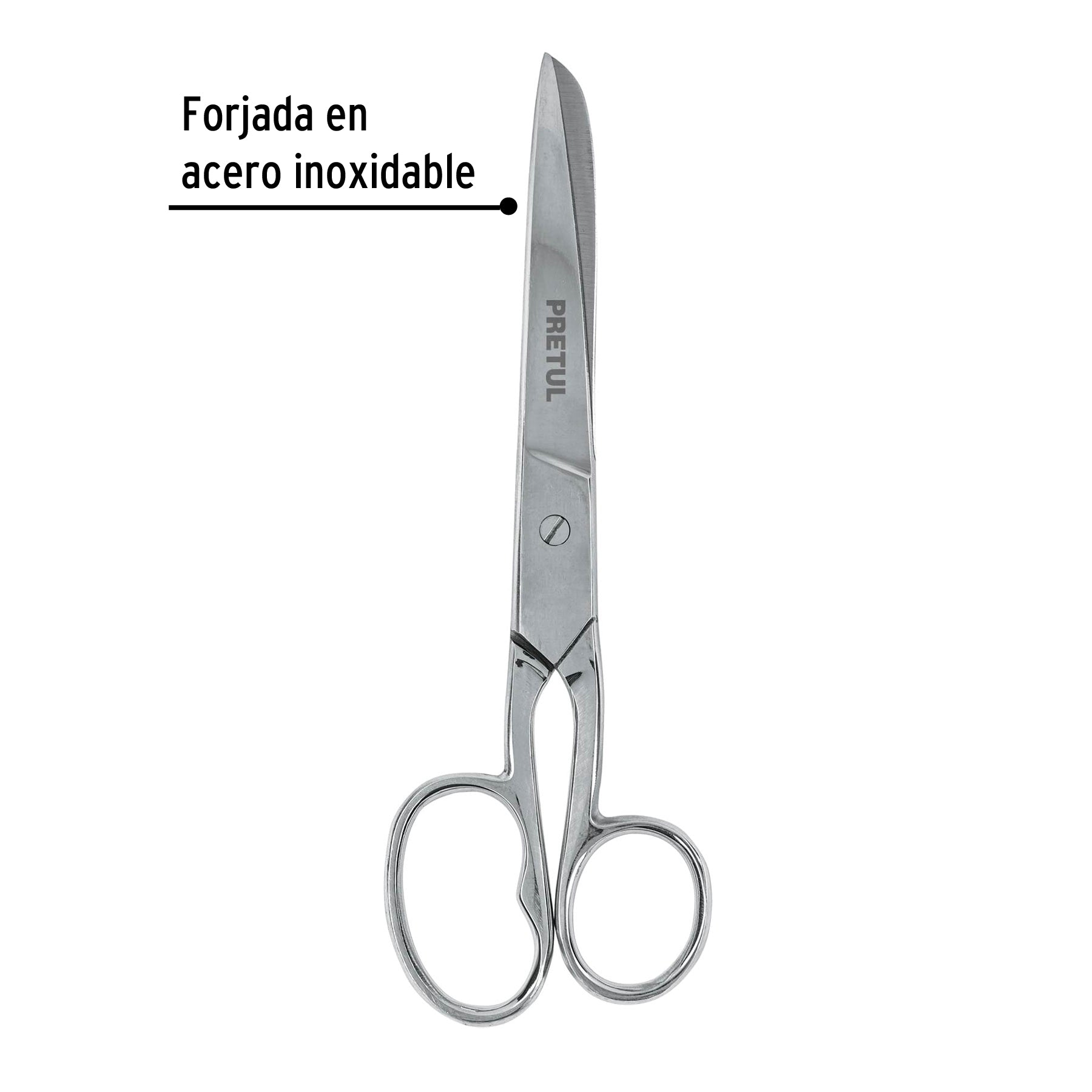 Tijera para costura, ojo grande, 7", pretul