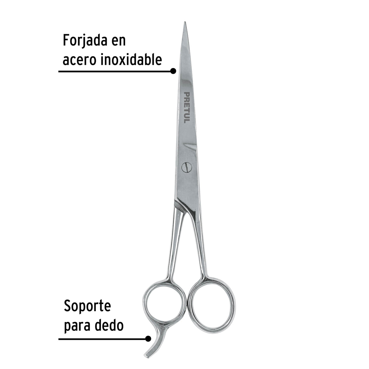 Tijera para estilista con gancho, 7-1/2", pretul SUSTITUYE 18491