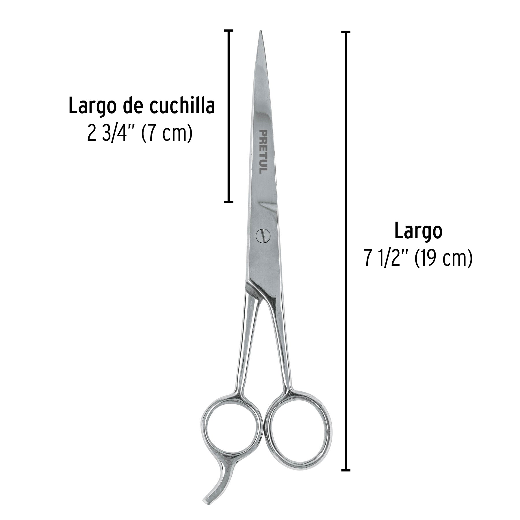 Tijera para estilista con gancho, 7-1/2", pretul SUSTITUYE 18491