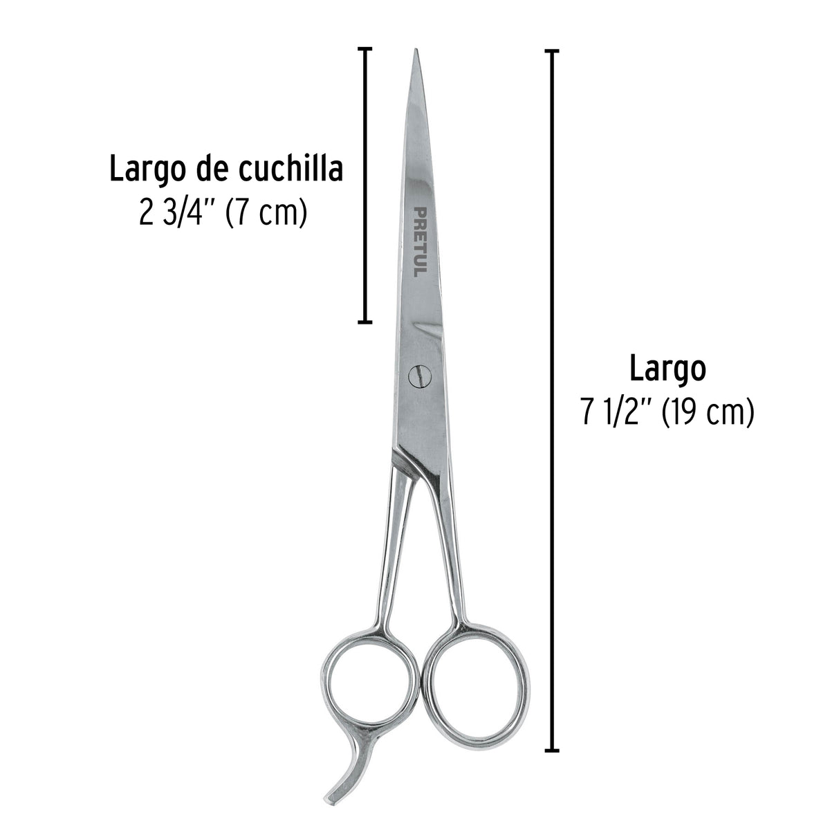 Tijera para estilista con gancho, 7-1/2", pretul SUSTITUYE 18491