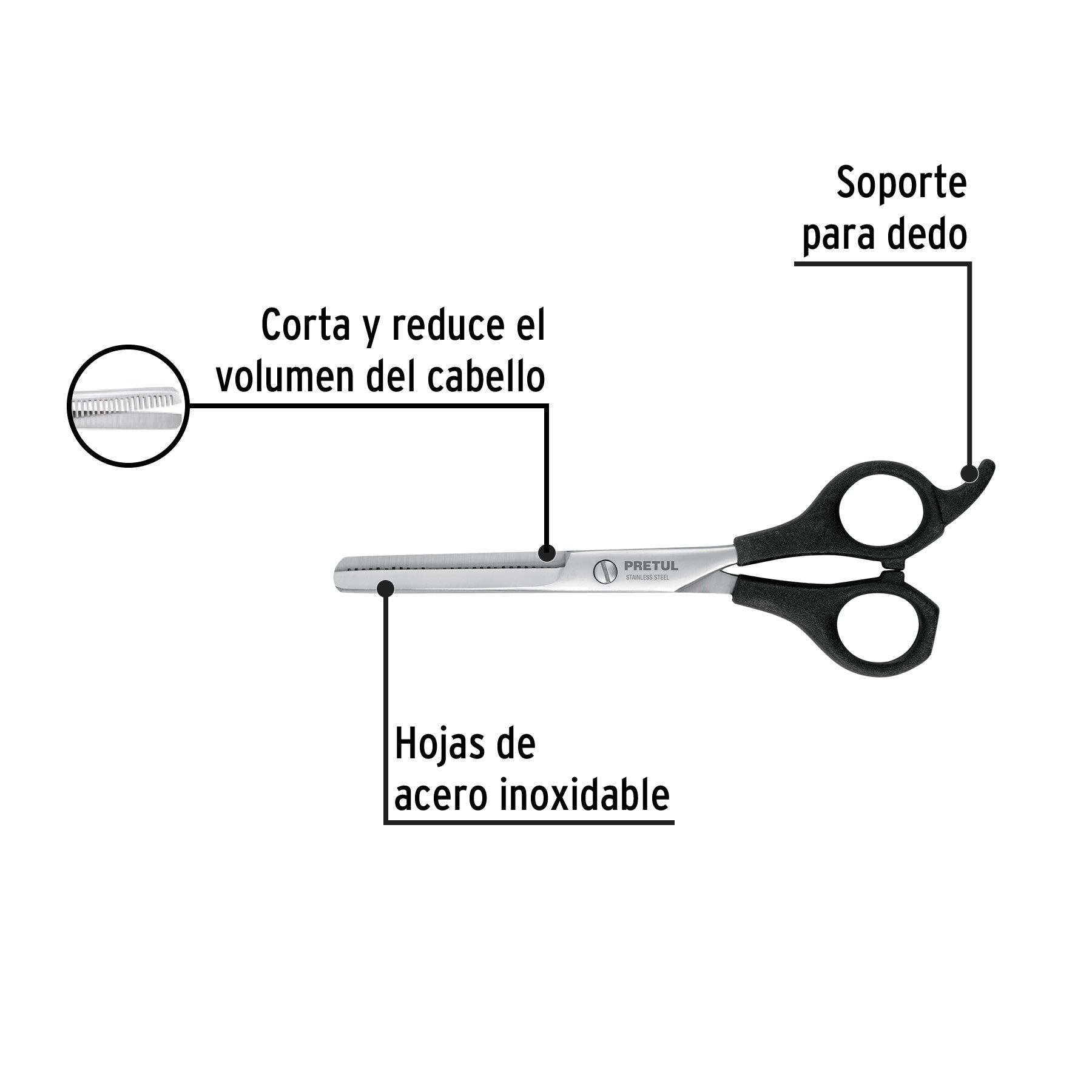 Tijera de estilista de entresacar, 6-1/2'