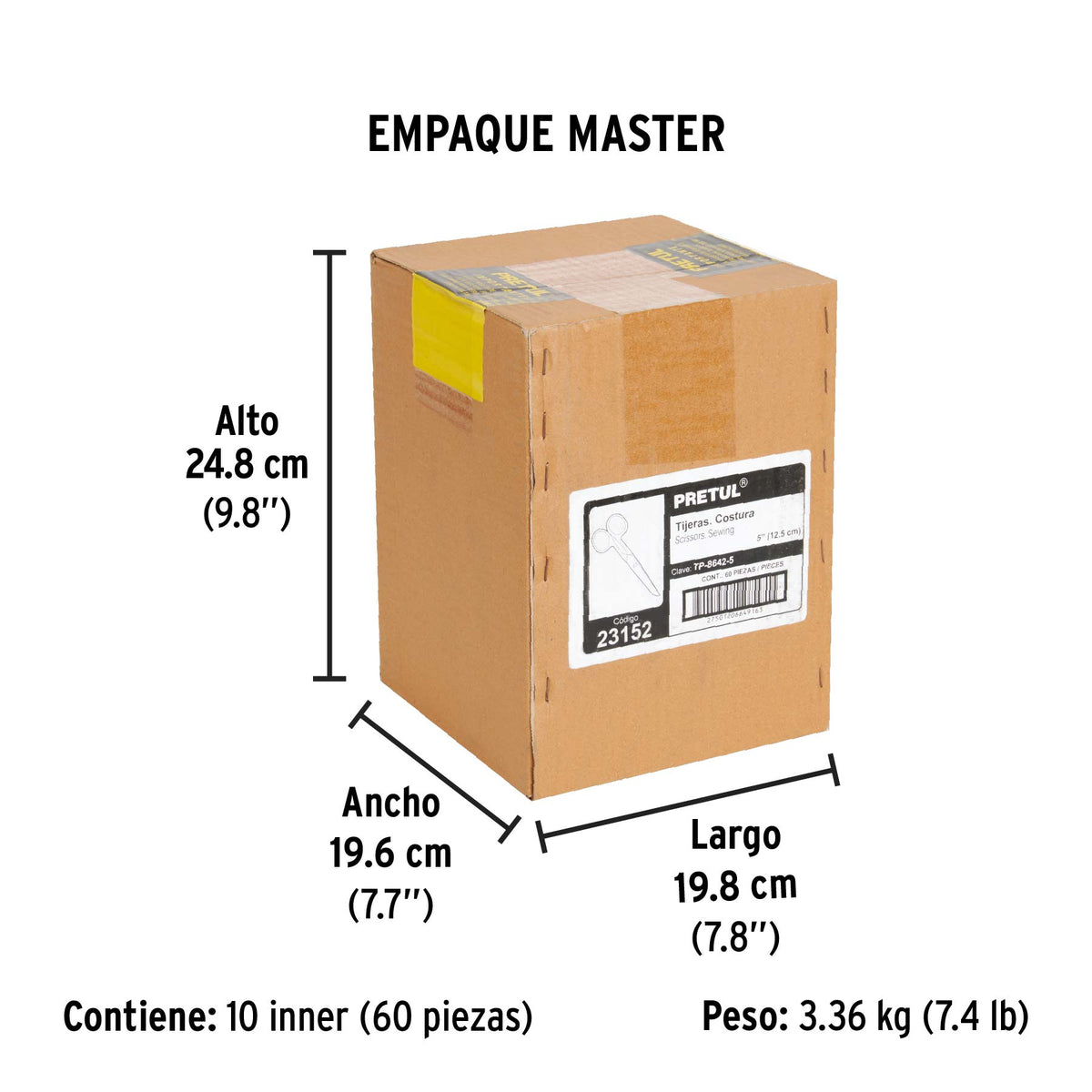 Tijera para costura y oficina 5", Pretul