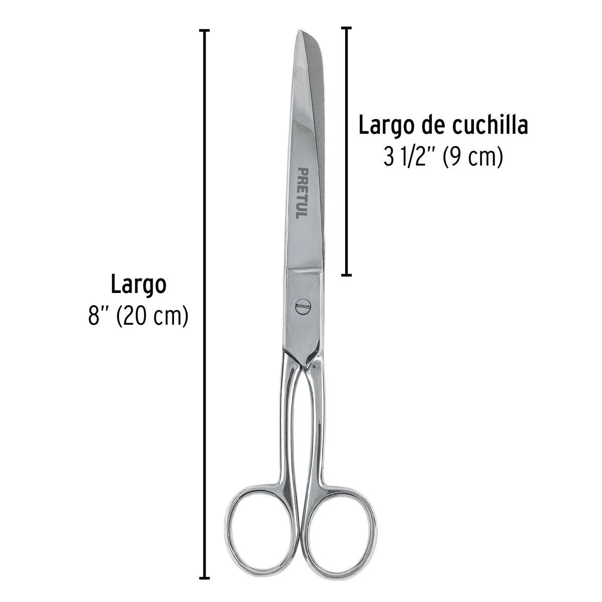 Tijera para costura y oficina 8", pretul