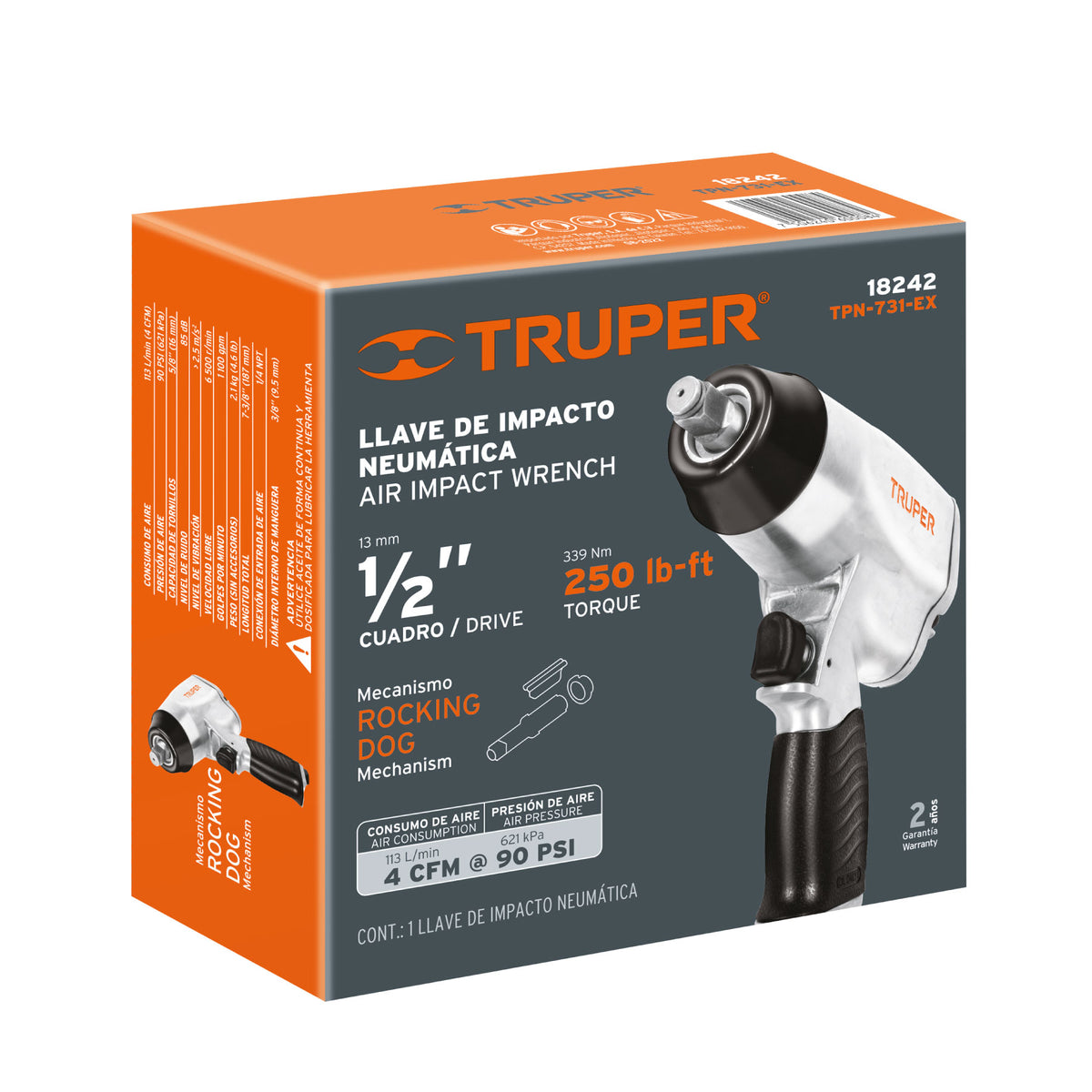 Llave de impacto neumática 1/2"