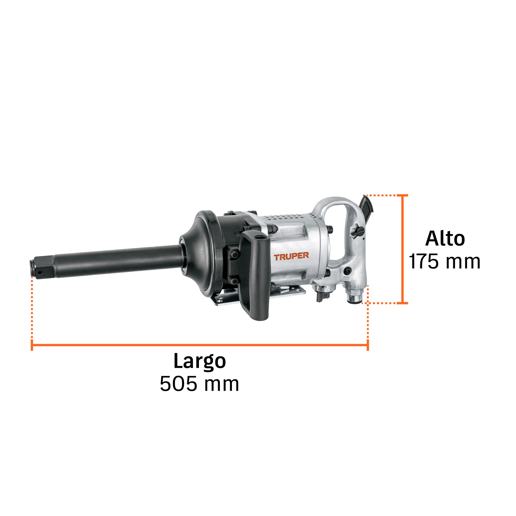 Llave (pistola) de impacto neumática 1', industrial, TRUPER