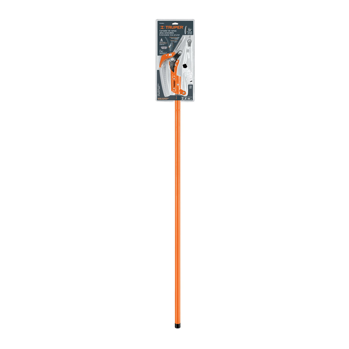 Cortador ramas altas, mango telescópico, aluminio, 2.40 m