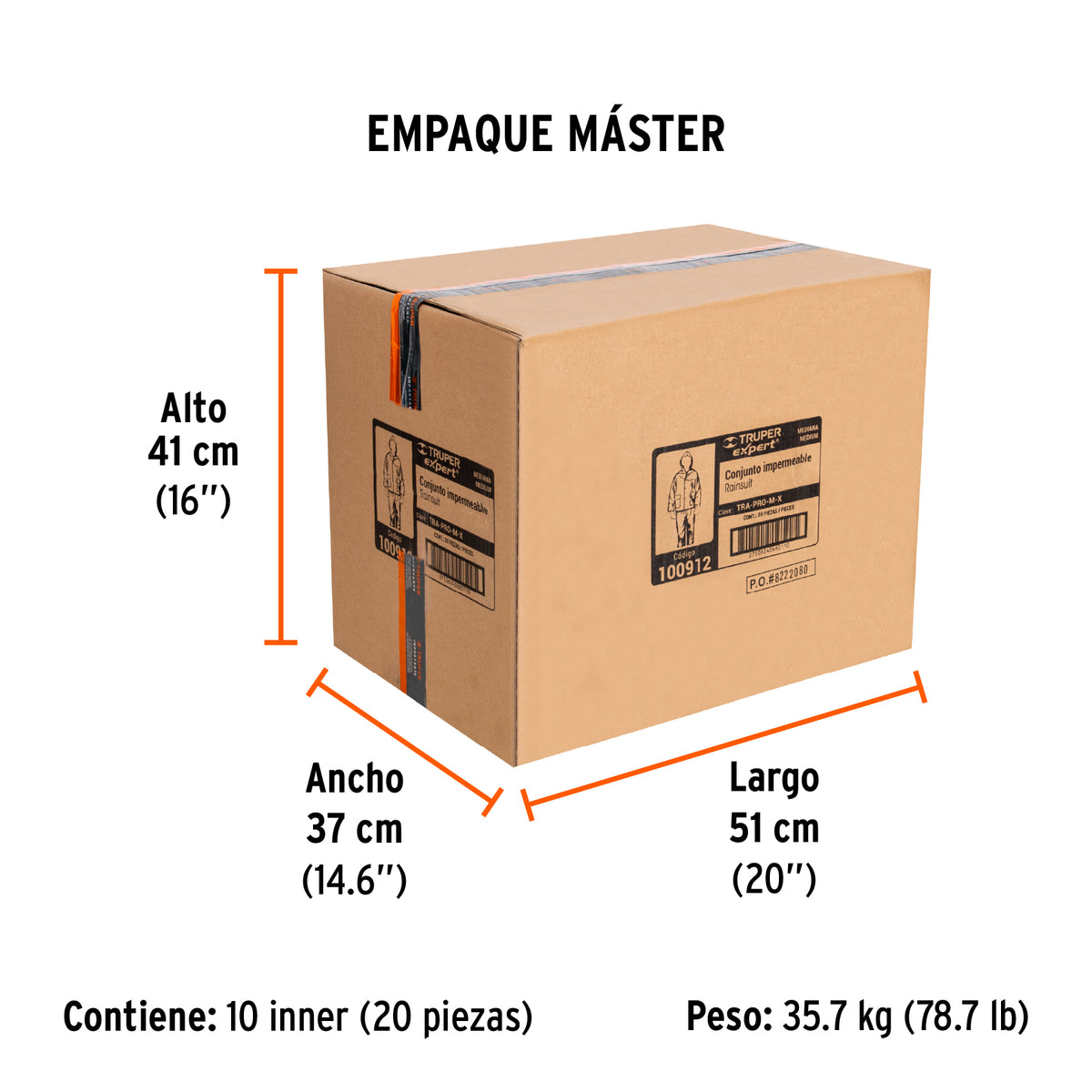 CONJUNTO IMPERMEABLE,PVC/poliéster/PVC,espesor 0.35mm, M, Expert