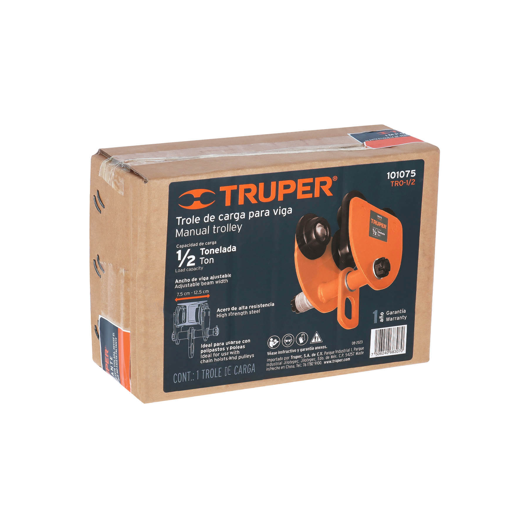 Trole de carga para vigas IPS e IPR, ajustable, 1/2 Ton
