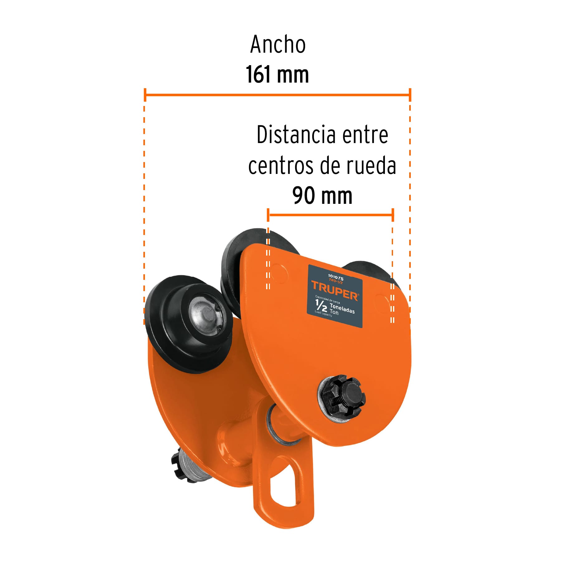 Trole de carga para vigas IPS e IPR, ajustable, 1/2 Ton
