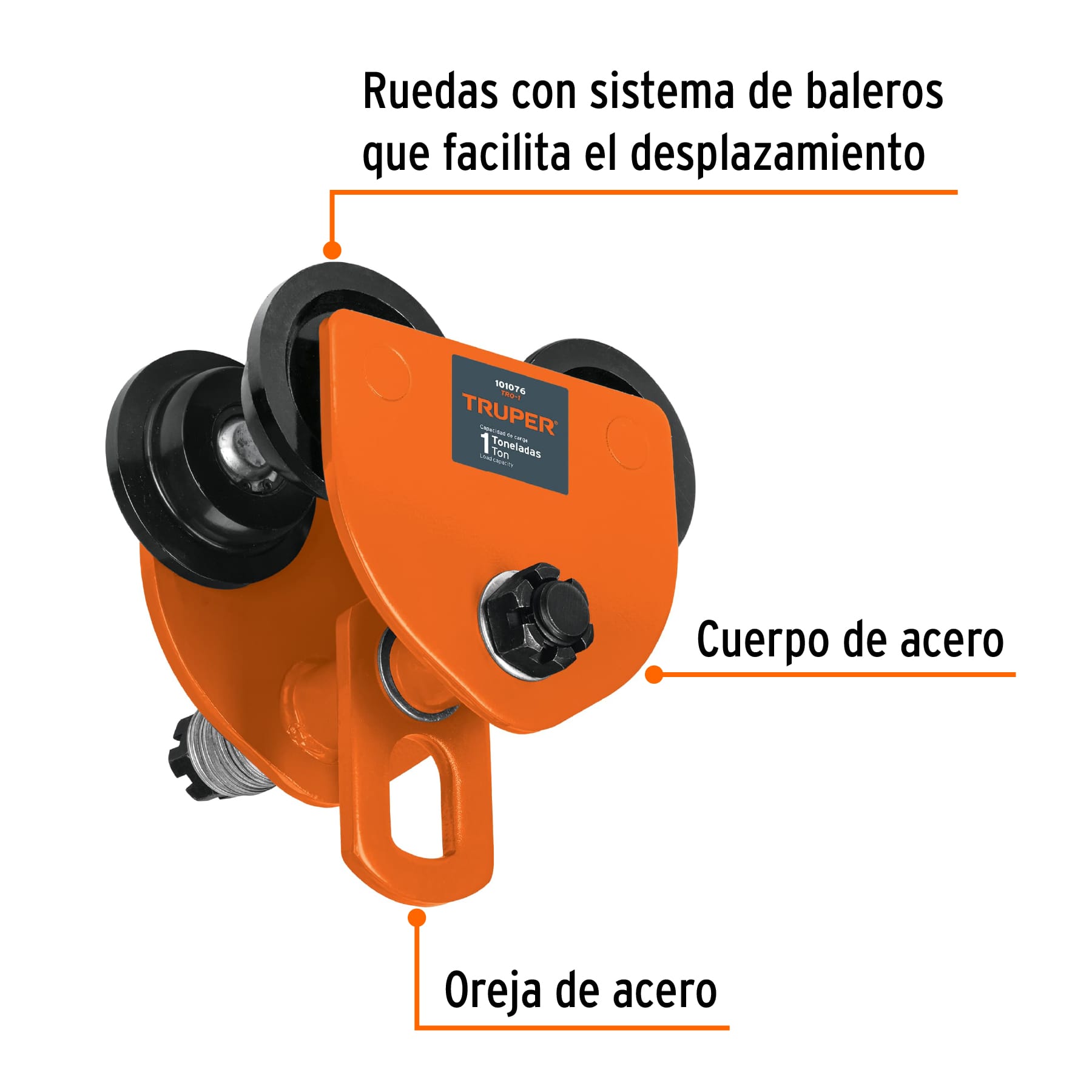 Trole de carga para vigas IPS e IPR, ajustable, 1 Ton