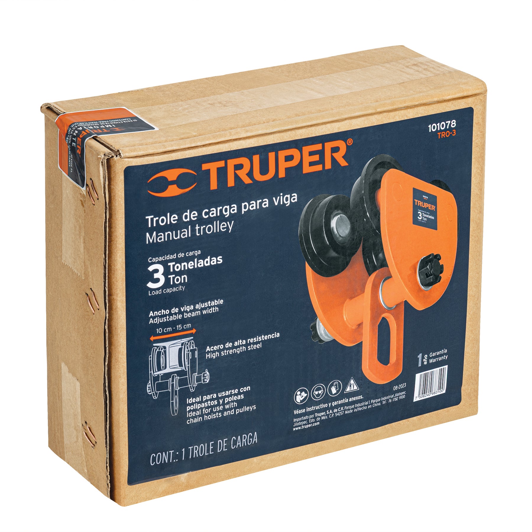 Trole de carga para vigas IPS e IPR, ajustable, 3 Ton