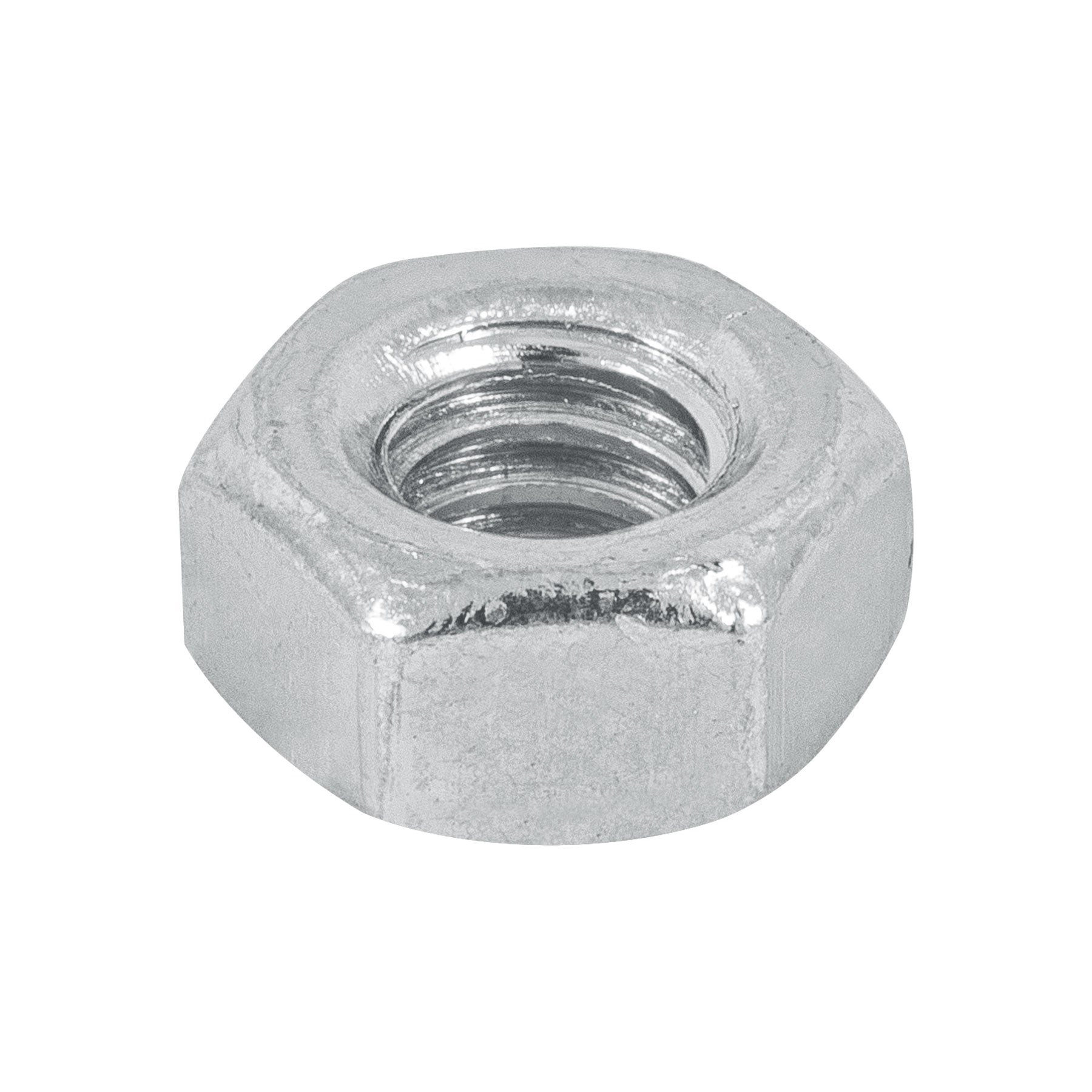 Blíster con 25 tuercas 1/4' hex de acero galvanizado, Fiero