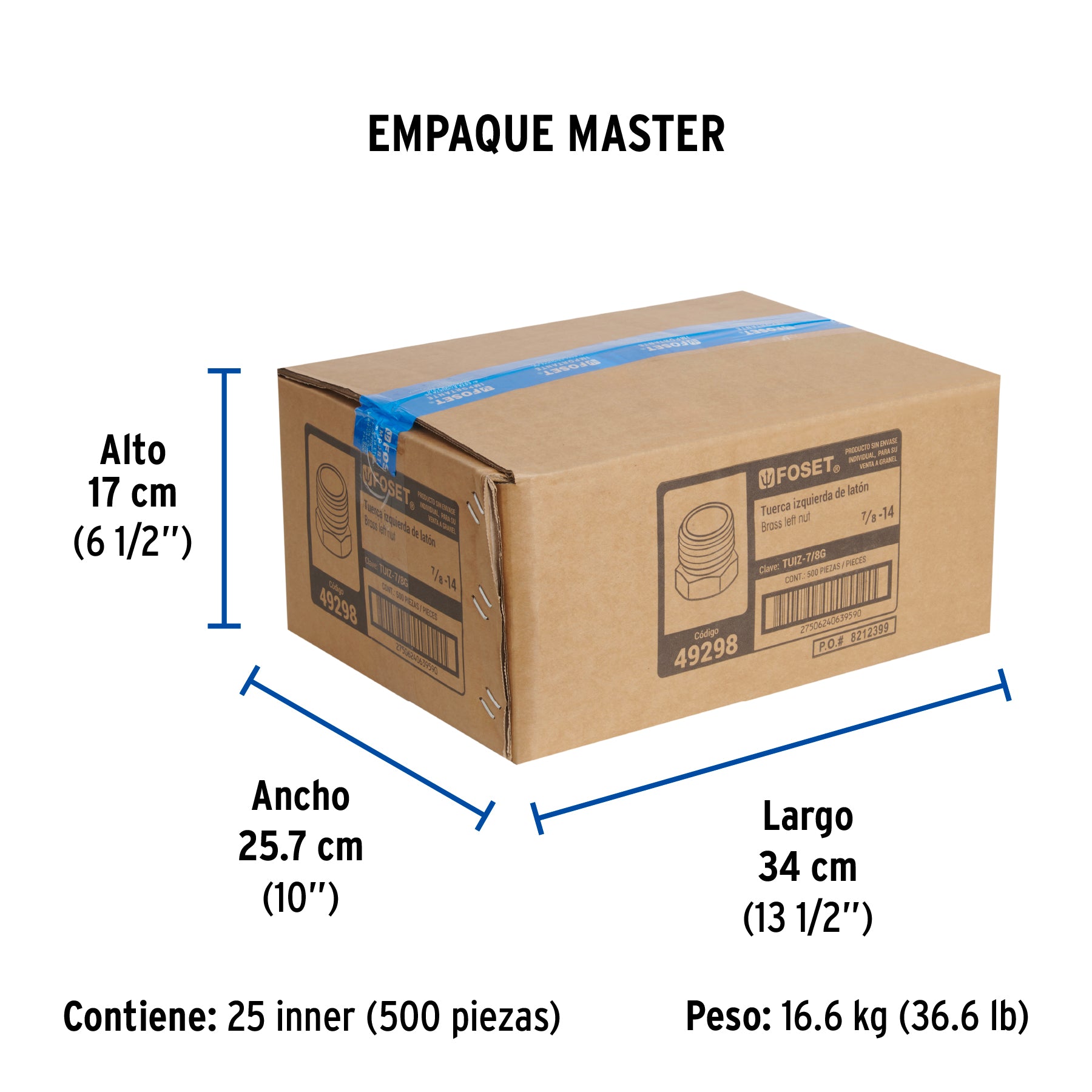 Tuerca izquierda 7/8" a granel