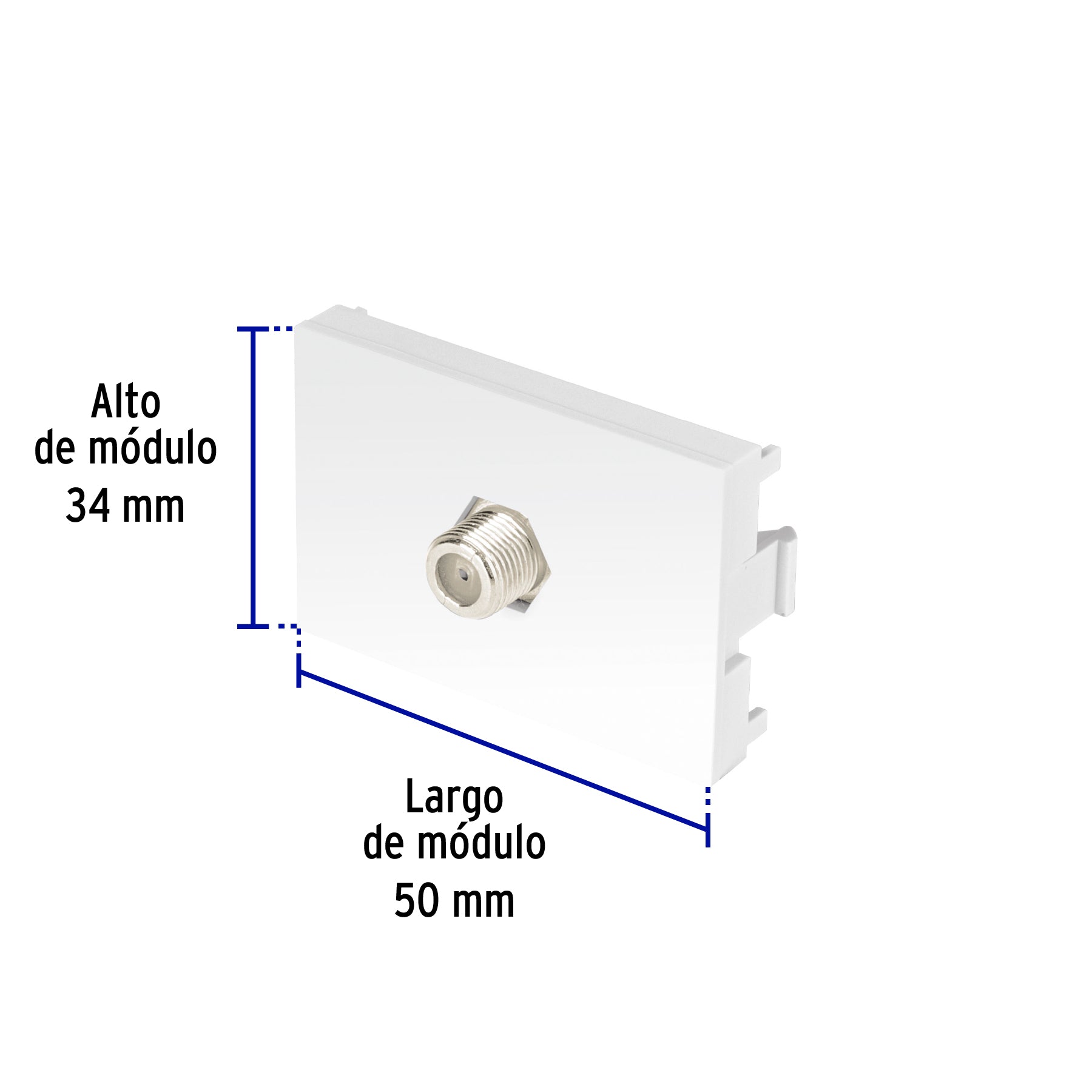 Toma de televisión blanco de 1.5 módulos, línea Lisboa