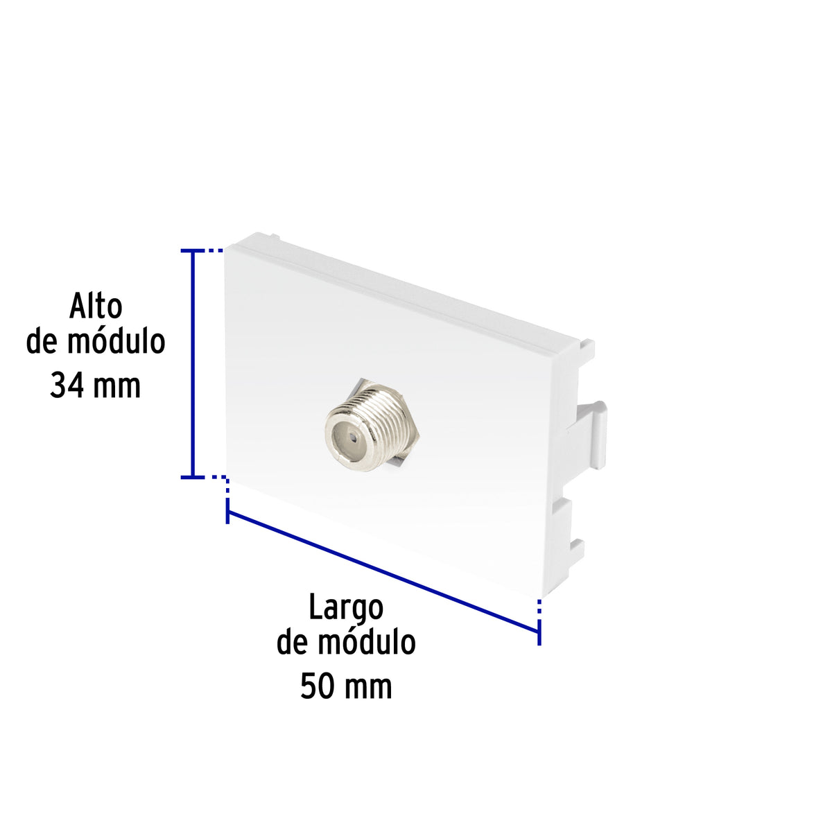 Toma de televisión blanco de 1.5 módulos, línea Lisboa
