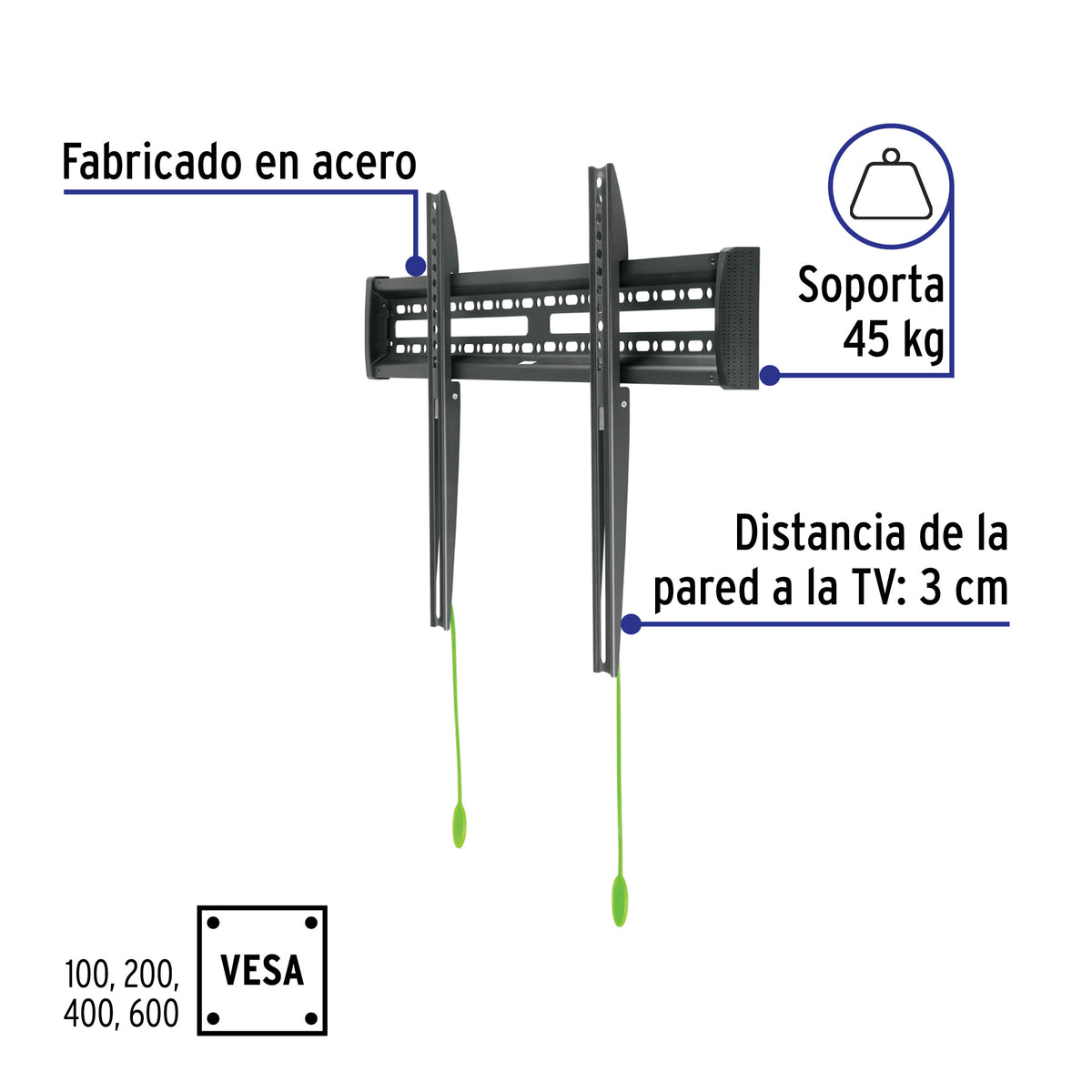 Soporte para TV, fijo, 32"-70"