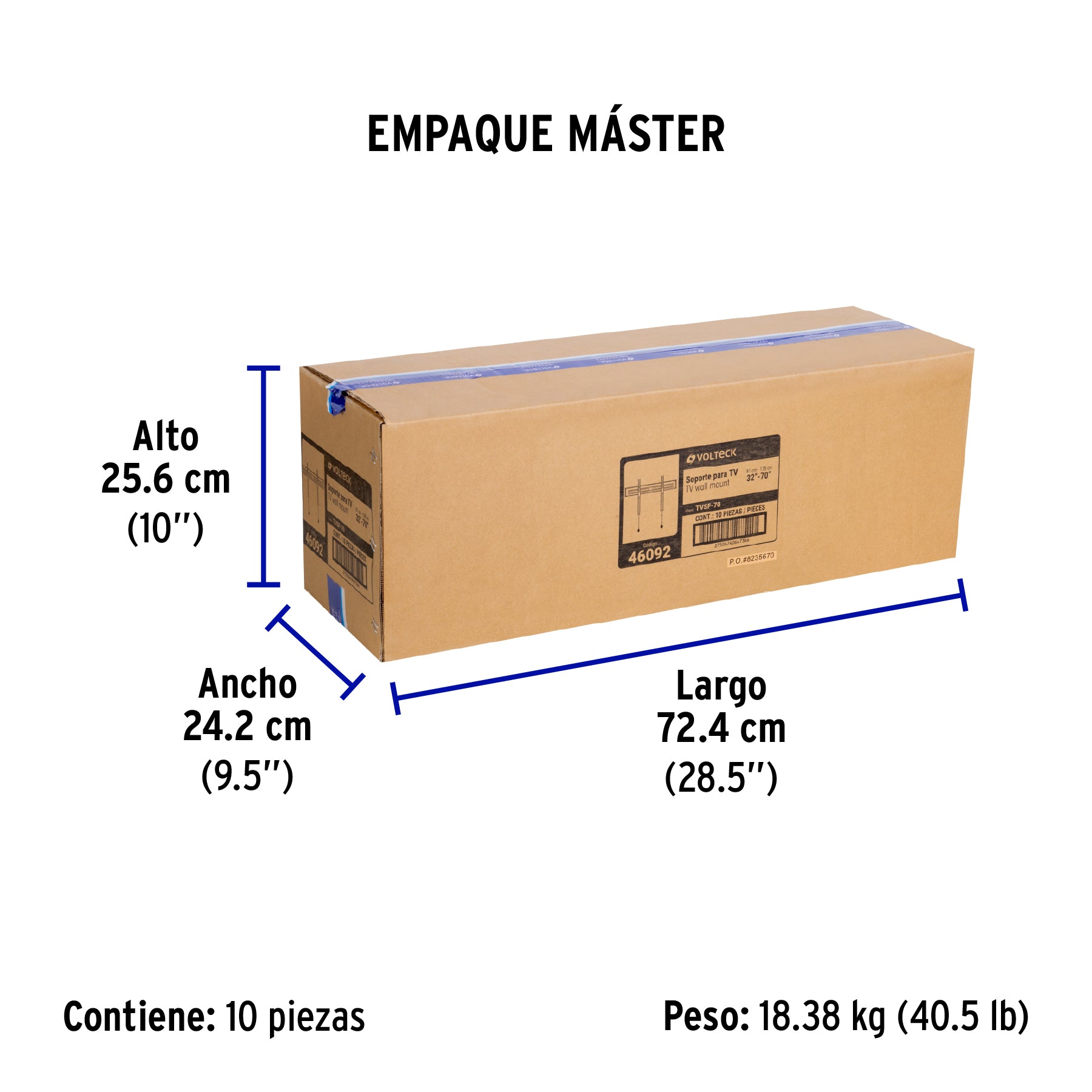 Soporte para TV, fijo, 32"-70"