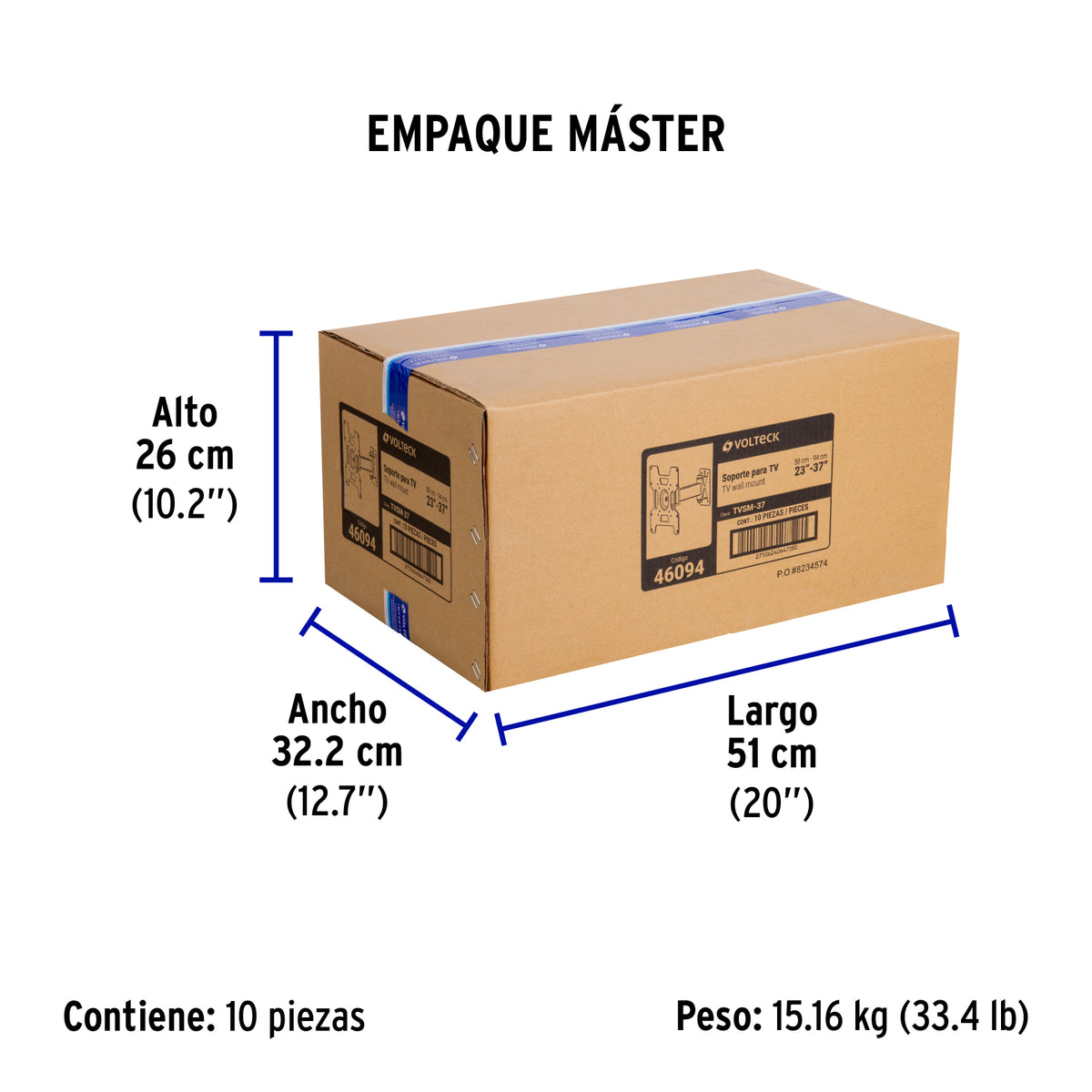 Soporte para TV, articulado, 23"-37"