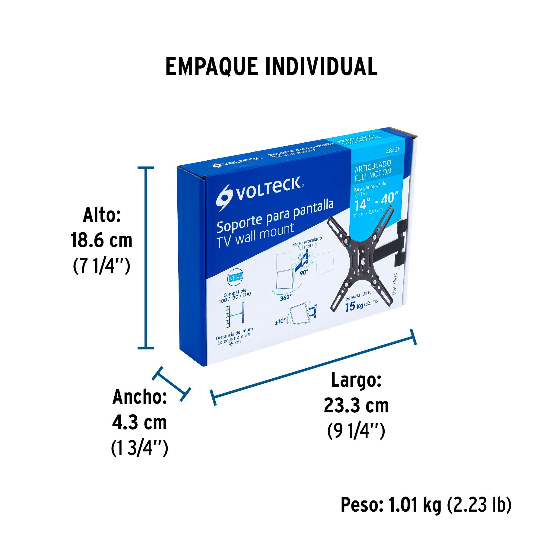 Soporte con brazo articulado para pantallas de 13'- 42