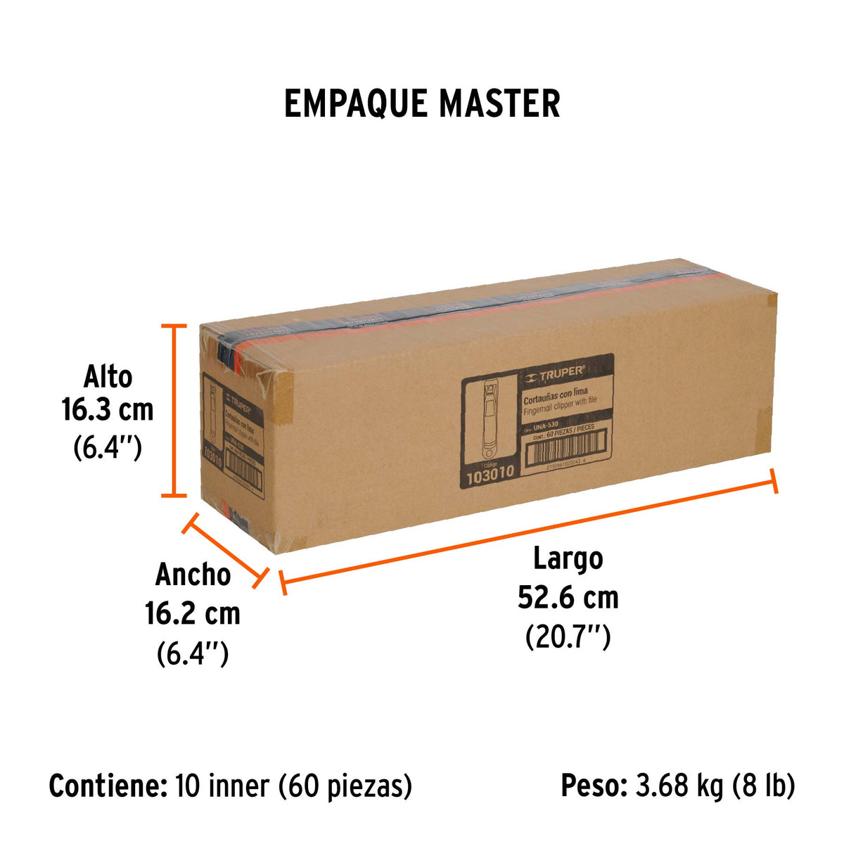 Cortaúñas 3" acero inoxidable, TRUPER