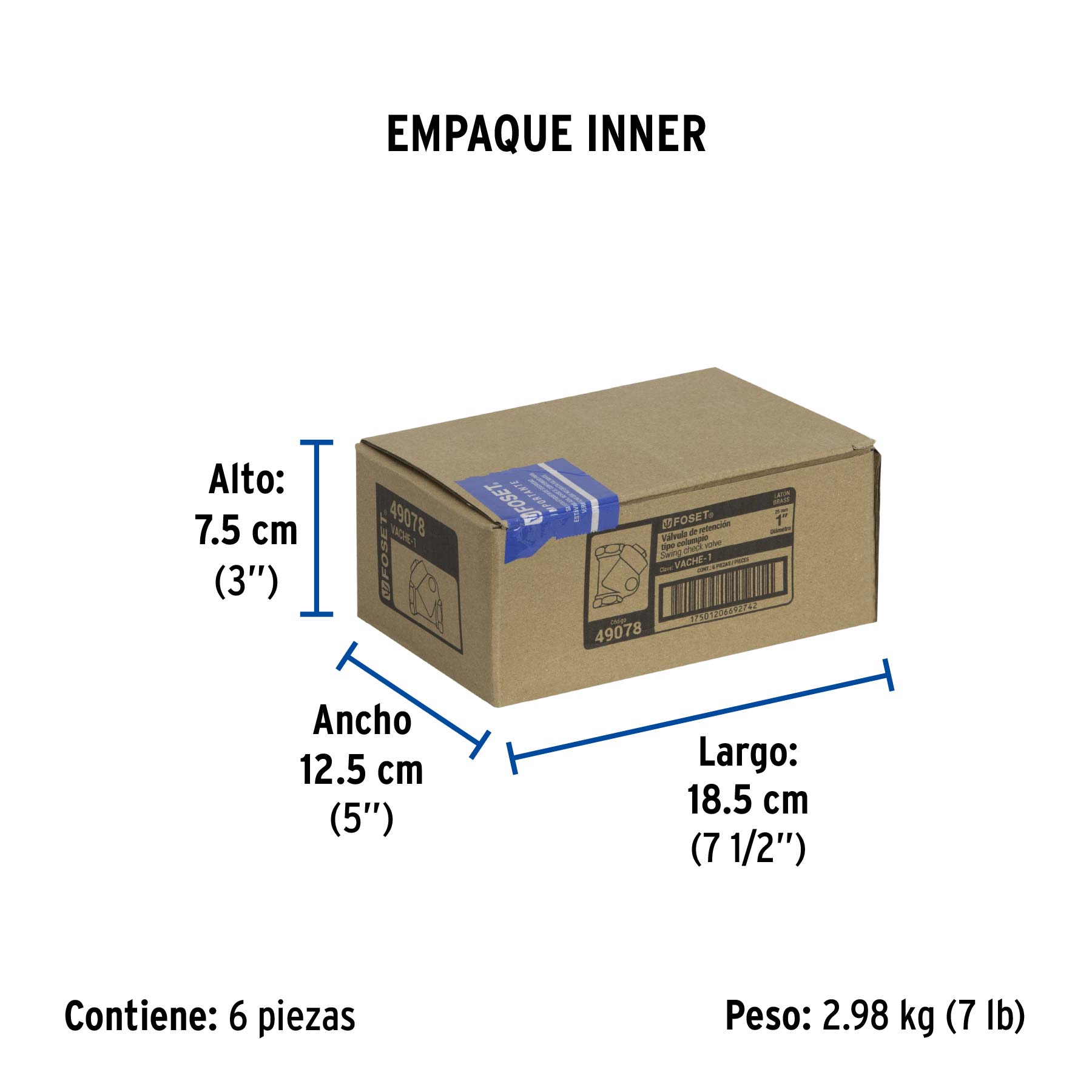 Válvula check de latón de 1"