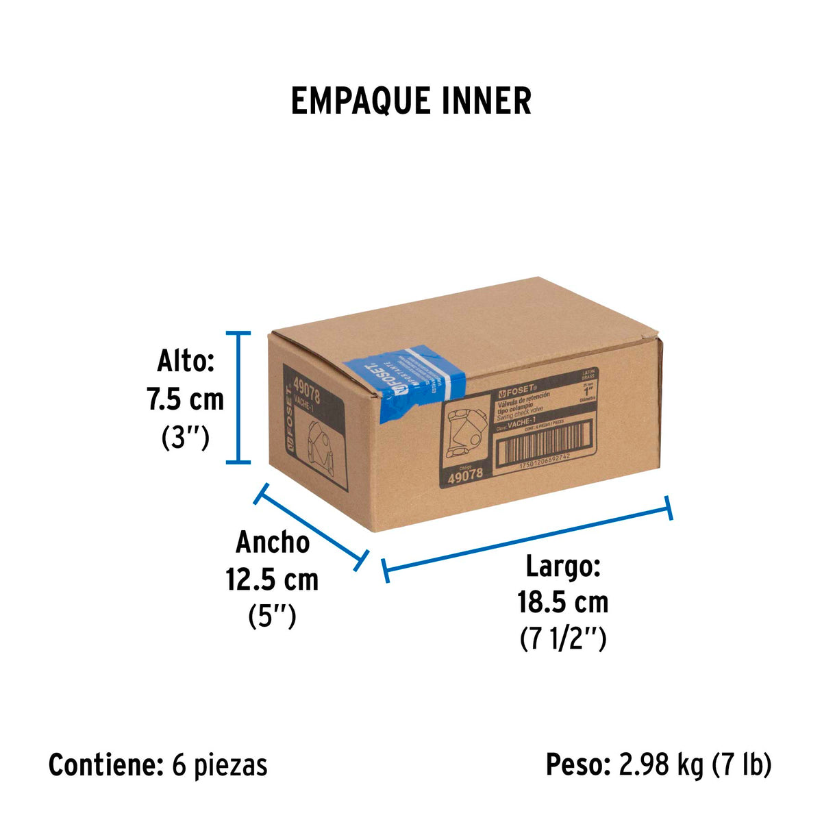 Válvula check de latón de 1"