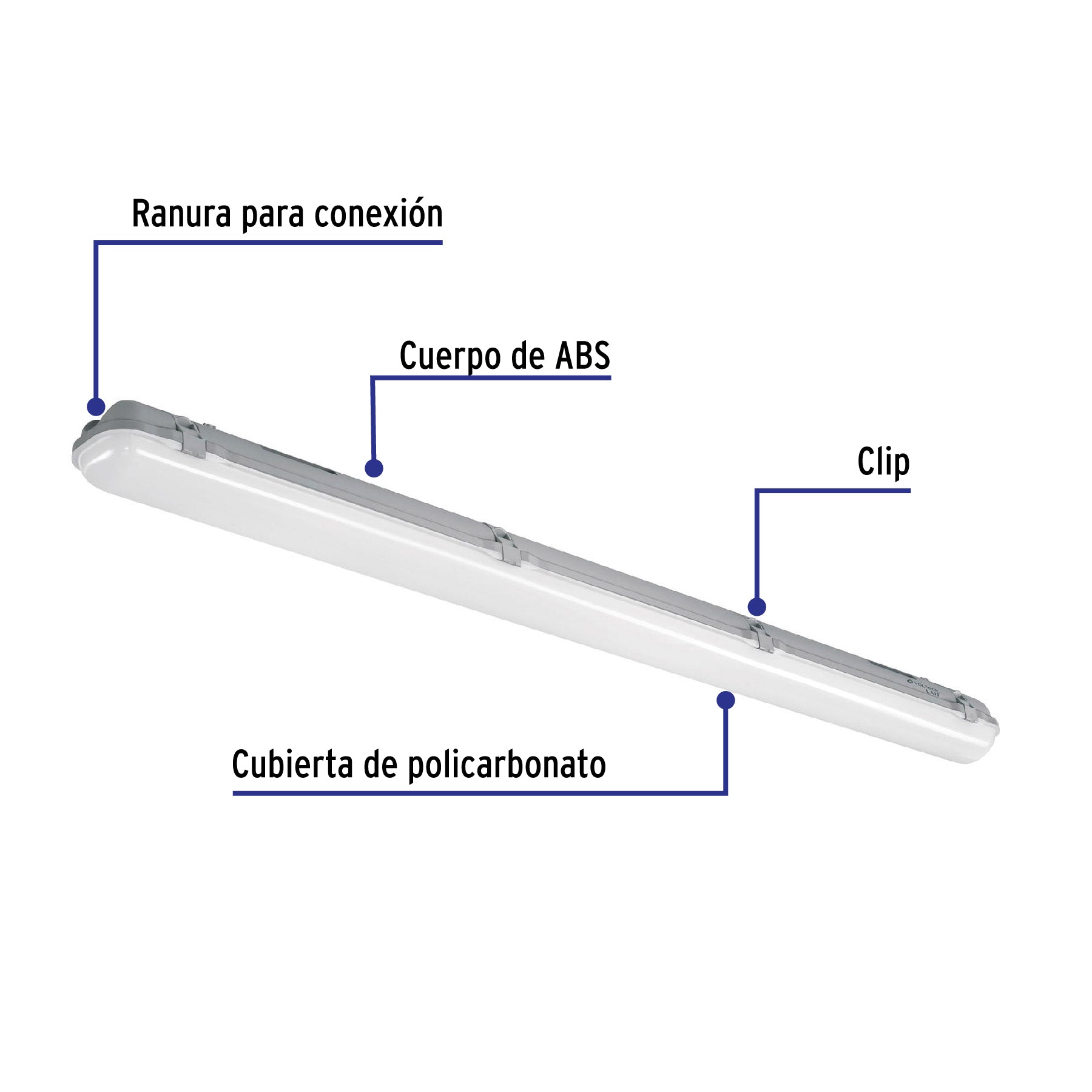 Luminario sobreponer, 2X18W, T8, de LED