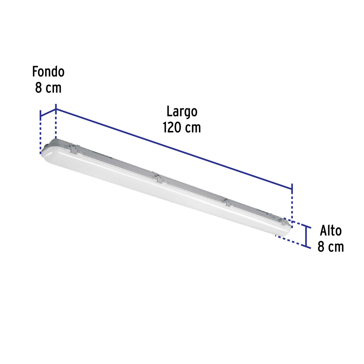 Luminario sobreponer, 2X18W, T8, de LED