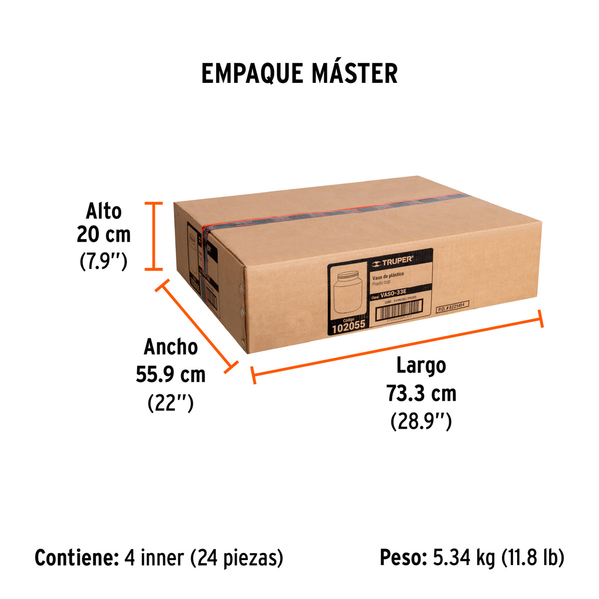Vaso de plástico para PIPI-33E, Truper