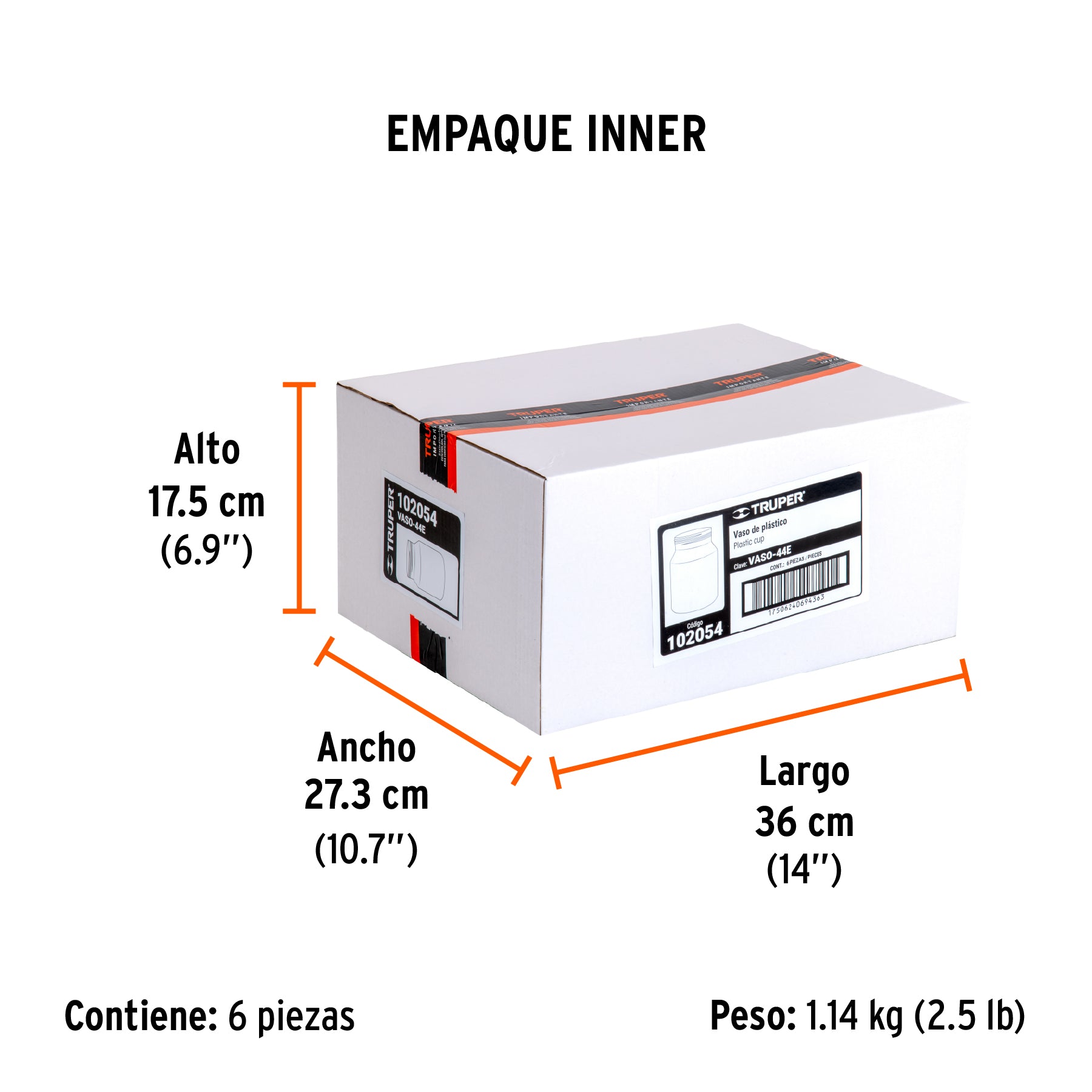 Vaso de plástico para PIPI-44E, Truper